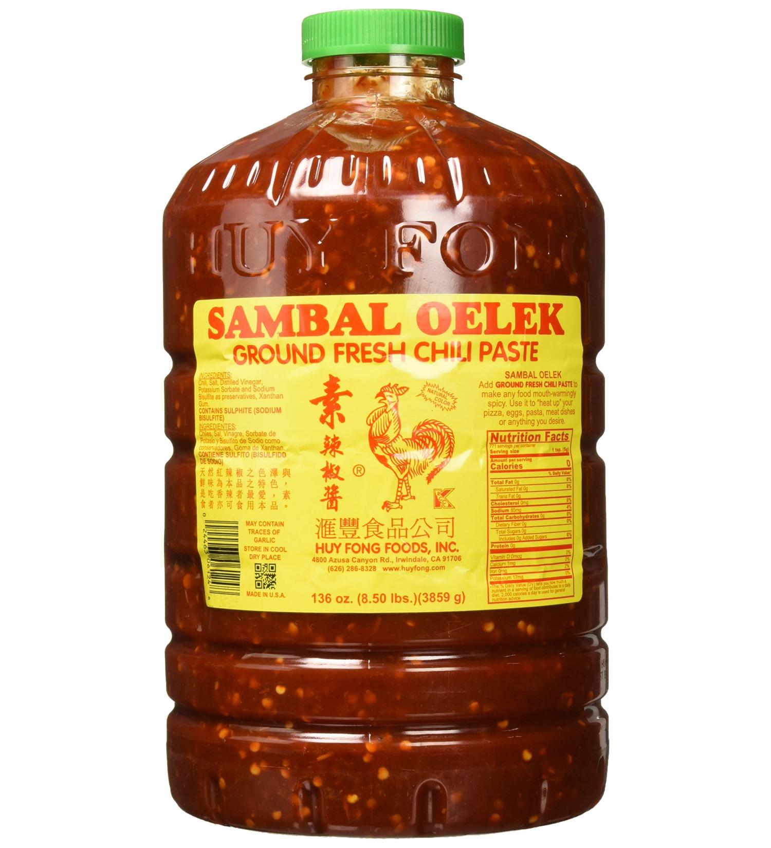 Huy Fong Sambal Oelek 8.5 lb Chili Sauce - 136 oz (Pack of 1) - Buy Online on GoSupps.com