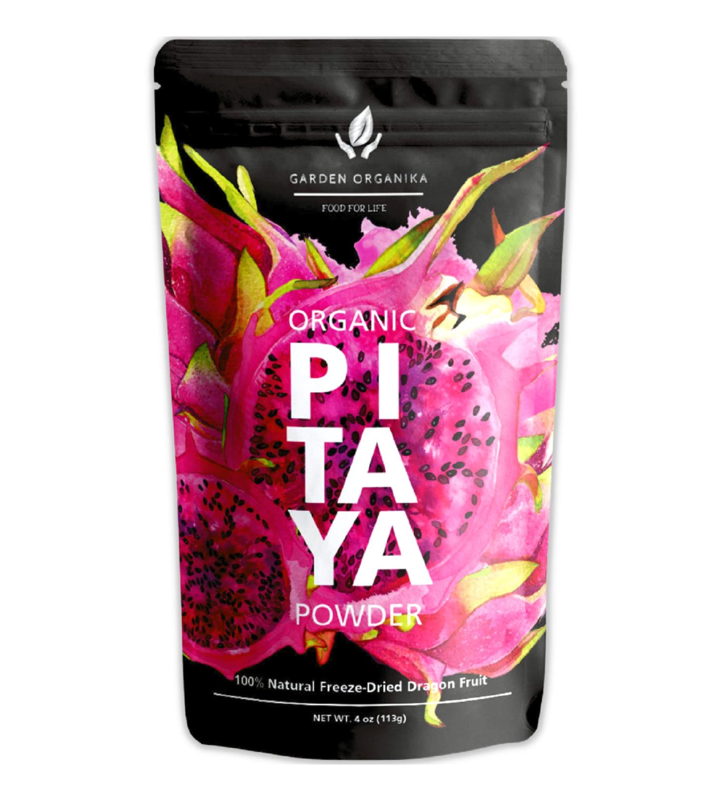 Organic Pitaya Powder - Freeze Dried Dragon Fruit - Pink Food Coloring - 4 Oz/113g - Gluten-Free, Raw, Vegan, Kosher - Buy Online on GoSupps.com