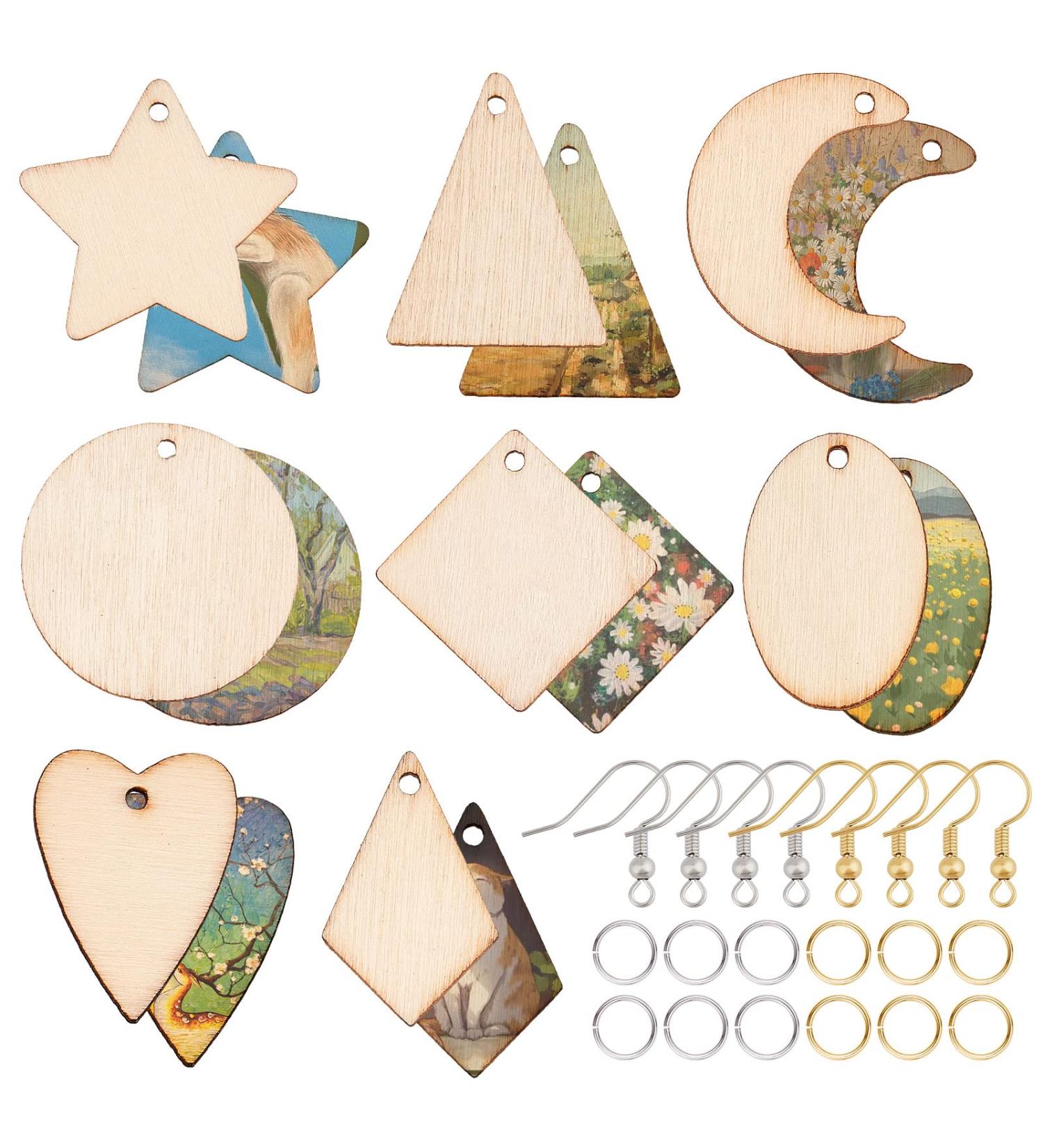 SUNNYCLUE 520pcs Wooden Earrings Kit - Unfinished Wood Blanks, Hooks, Jump Rings for DIY Jewelry Making - Beginner Starter Set for Women - Buy Online on GoSupps.com