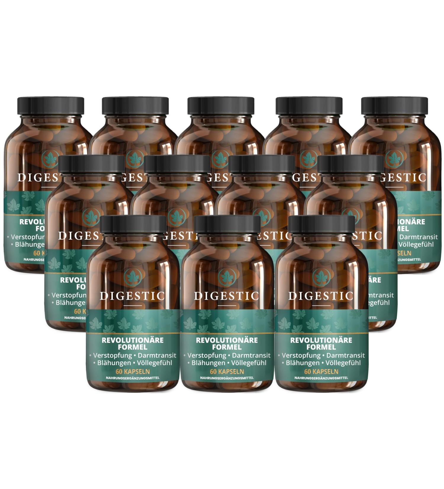 Digentic Laxative - Natural Stool Softener & Detox Tablets - 720 Capsules for Constipation Relief - 100% Natural Ingredients - Groundbreaking Formula - 12 Pack - Buy Online on GoSupps.com