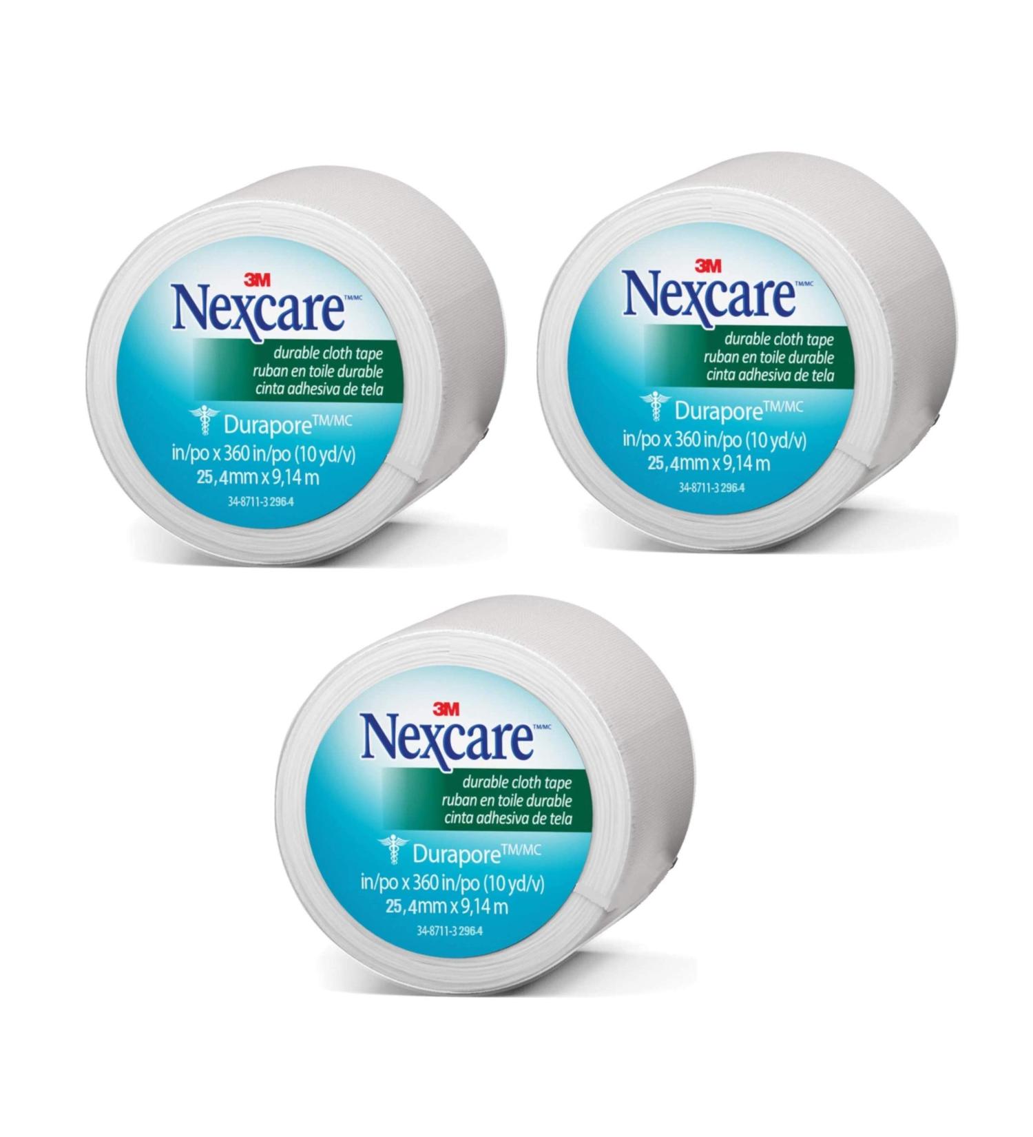Nexcare Durapore Durable Cloth Tape 1" X 10 yd, 2 ea (Pack of 3)