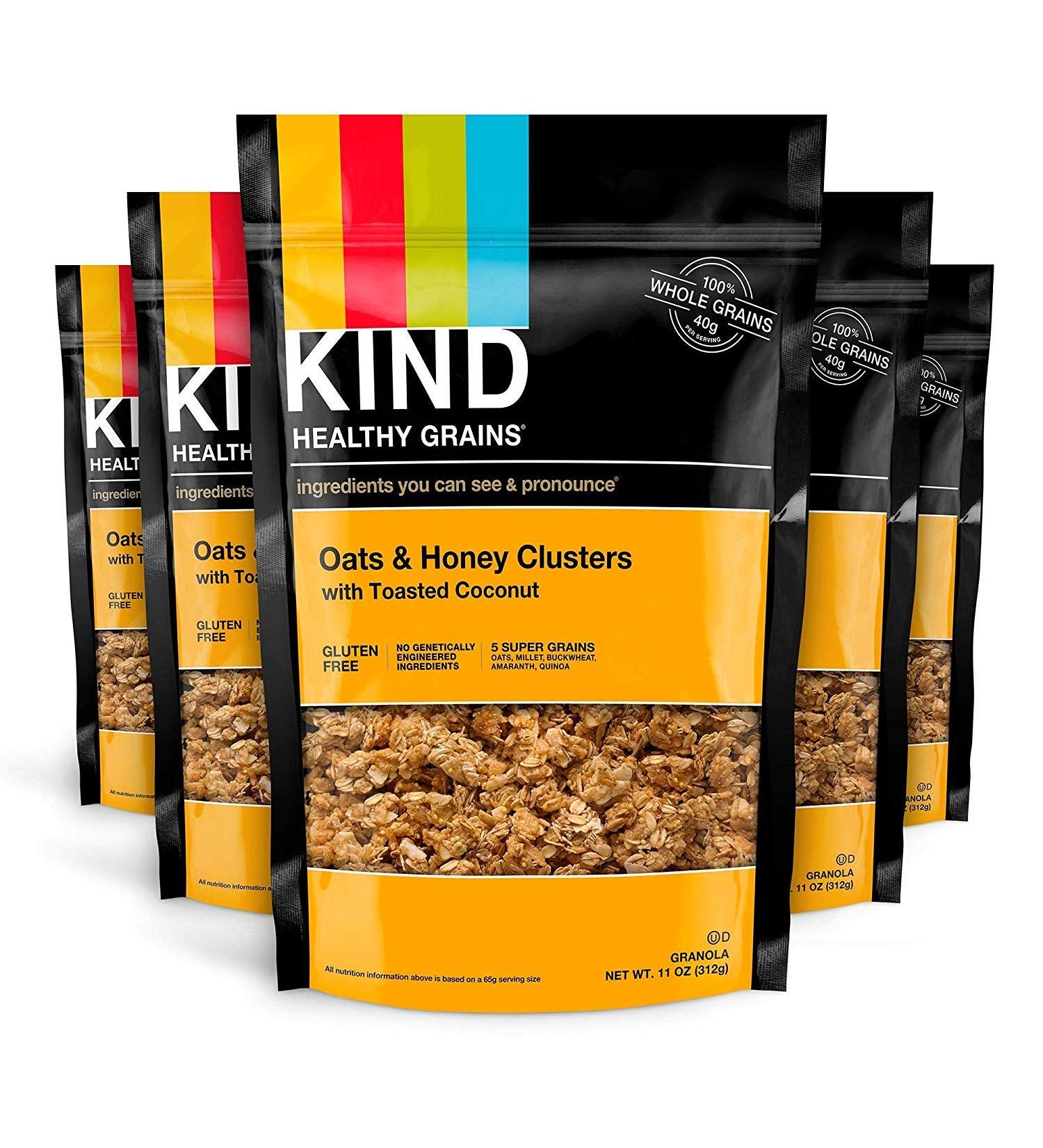 KIND Oats & Honey Clusters with Toasted Coconut 6 Count Oats & Honey Granola with Toasted Coconut - Buy Online on GoSupps.com