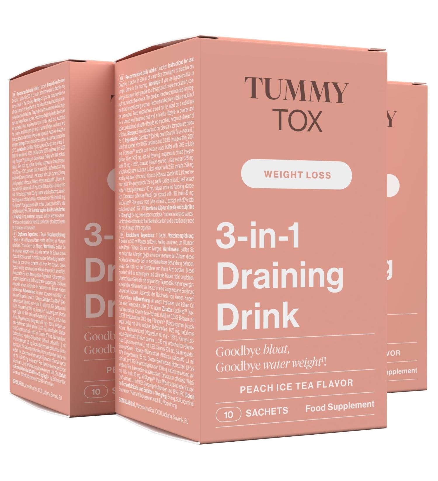 Draining Drink 3-in-1 Dandelion Root Nettle Artichoke Magnesium Hibiscus - Herbal Ingredients - Peach Flavor Drink 30 S - Buy Online on GoSupps.com