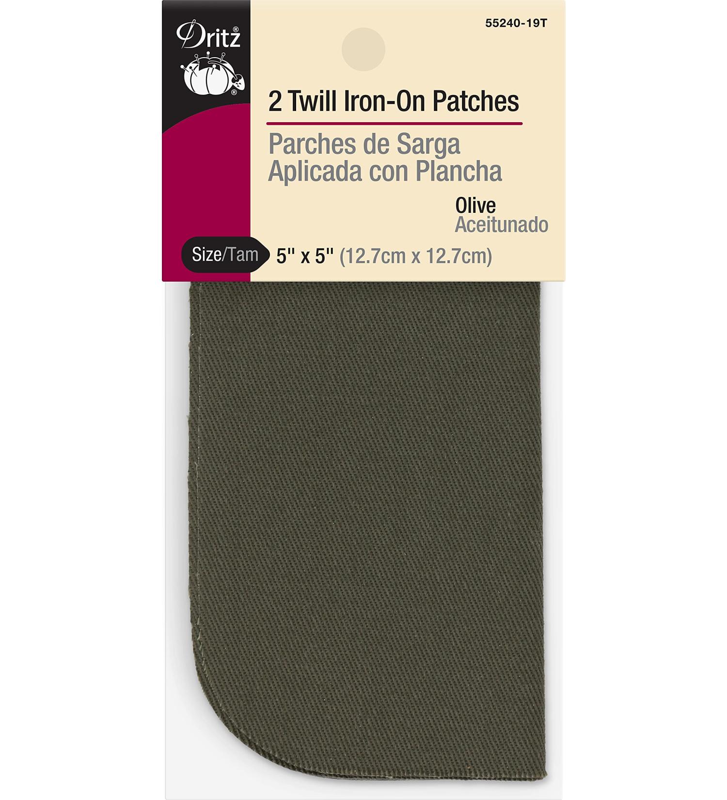 Dritz Twill 5x5-Inch Olive Iron-On Patches - 2 Count - Buy Online on GoSupps.com