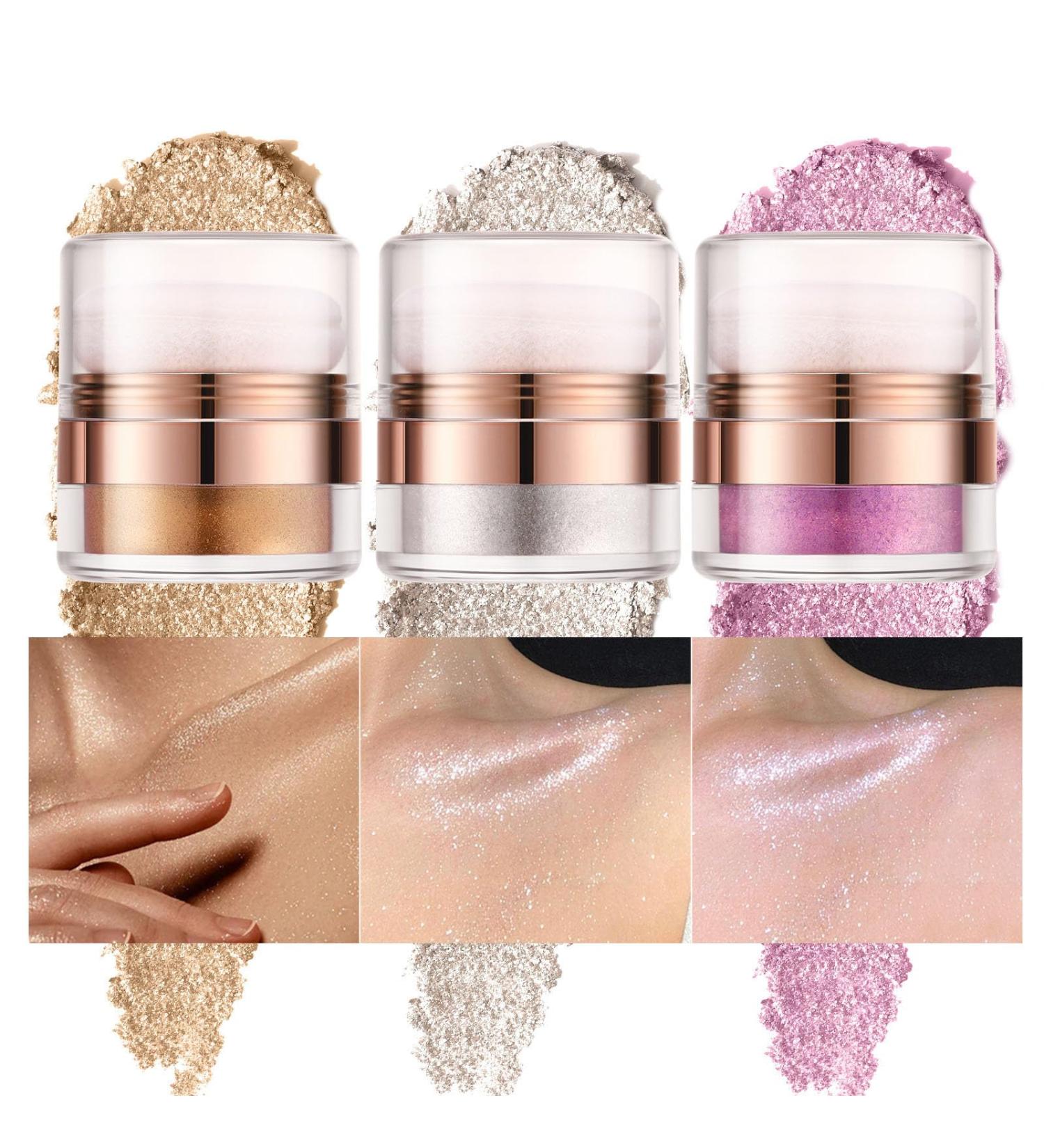 Air Cushion Highlighter Glitter 3PCS Multi-Functional Face & Body Makeup Waterproof & Long-Lasting Ideal for Hair Collarbones & More Elevate Your Look with Irresistible Glam (A S) A 40 g (Pack of 3) - Buy Online on GoSupps.com