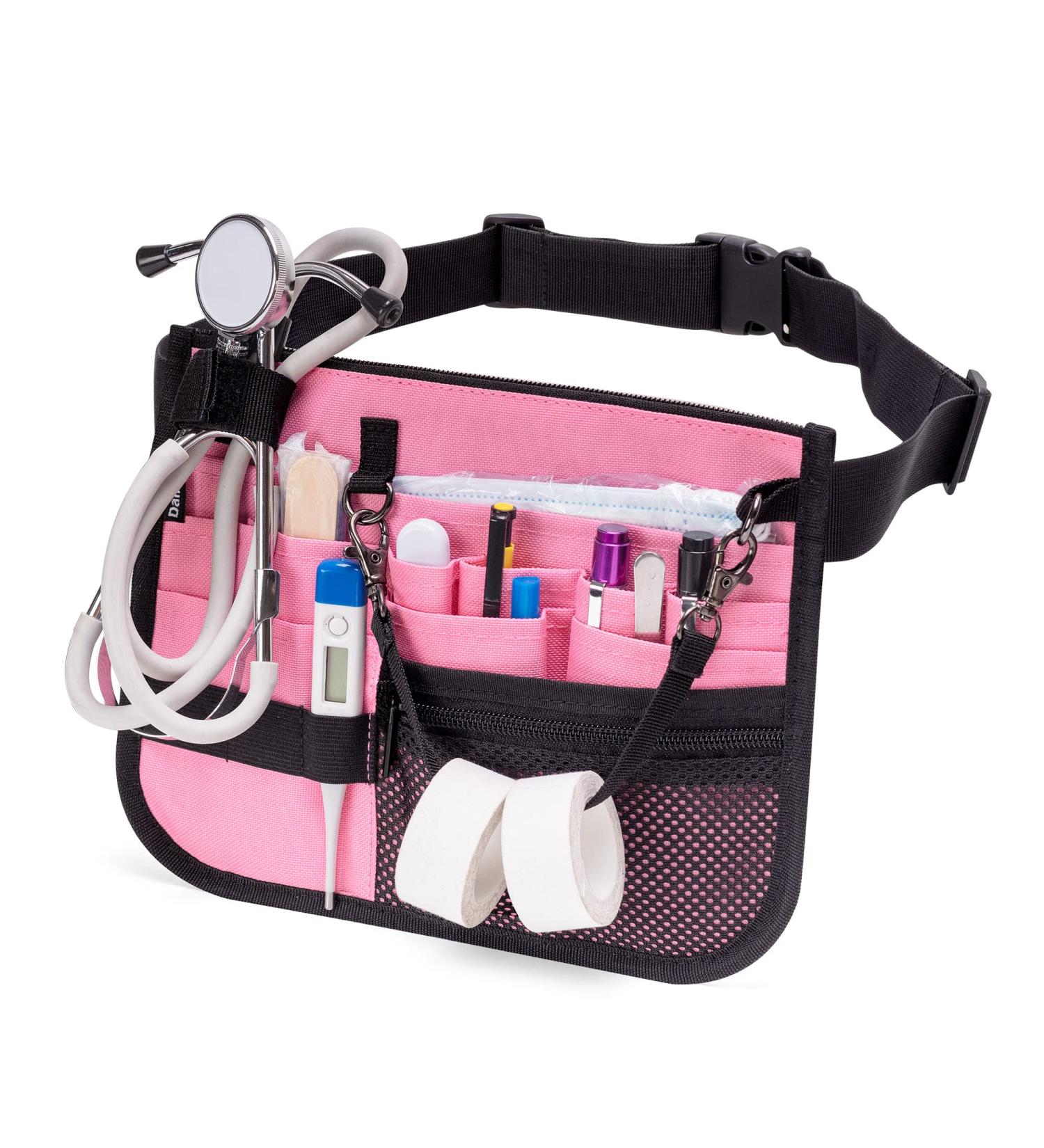 Damero Nurse Fanny Pack - Pink Waist Bag with Tape Holder for Stethoscopes & Medical Supplies - Buy Online on GoSupps.com
