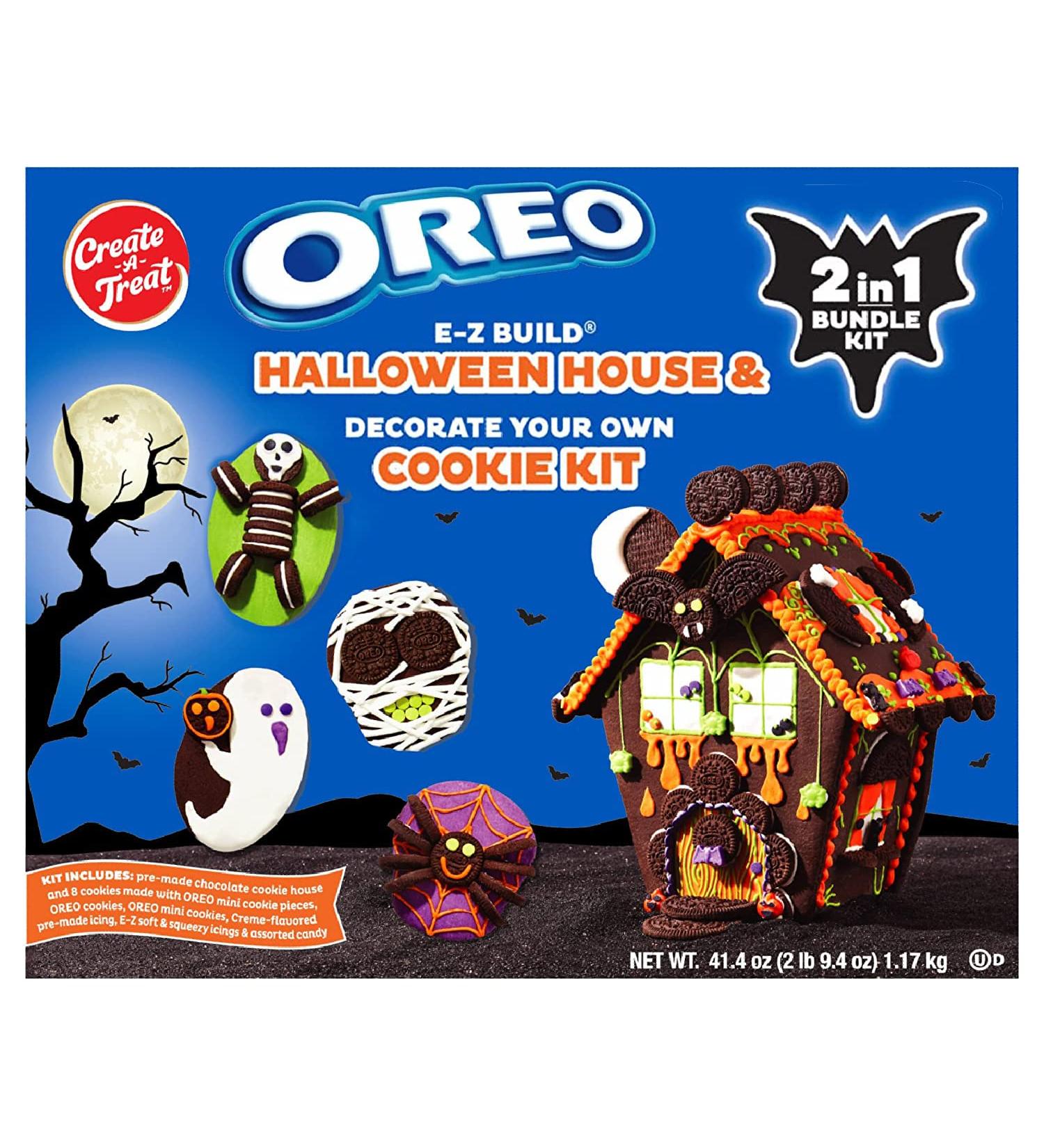 Oreo Halloween Gingerbread House Kit Haunted House Cookie Decorating Craft 2 in 1 Bundle with Candy and Icing Create A Treat E Z Build Halloween Craft 41.4 Oz