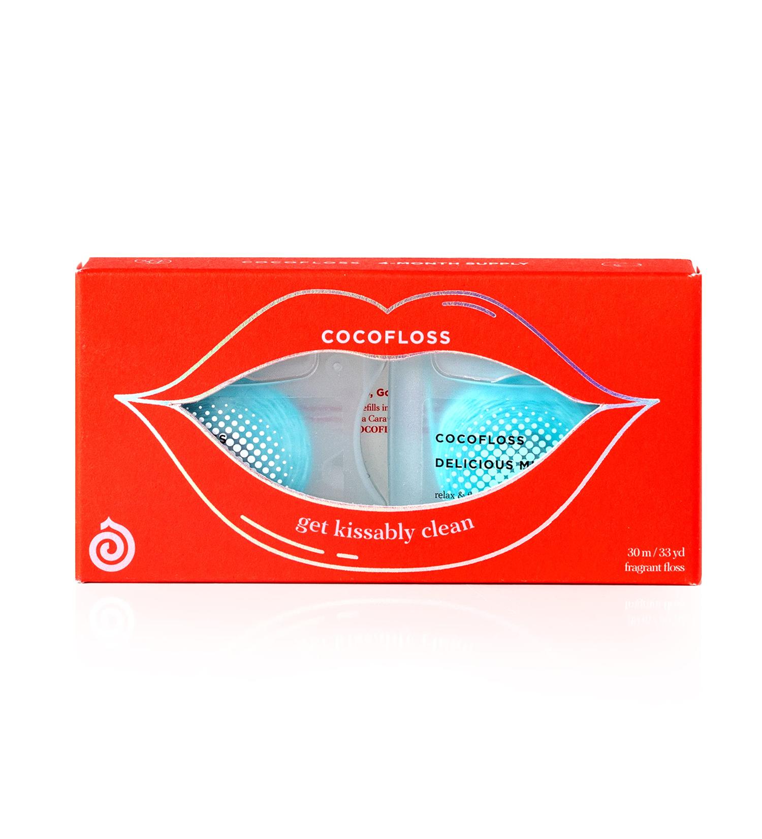 COCOFLOSS Coconut Oil Dental Floss | Kissably Clean Set | Vegan & Cruelty-Free | Dentist-Designed | Double Mint | 4-Month Supply - Buy Online on GoSupps.com