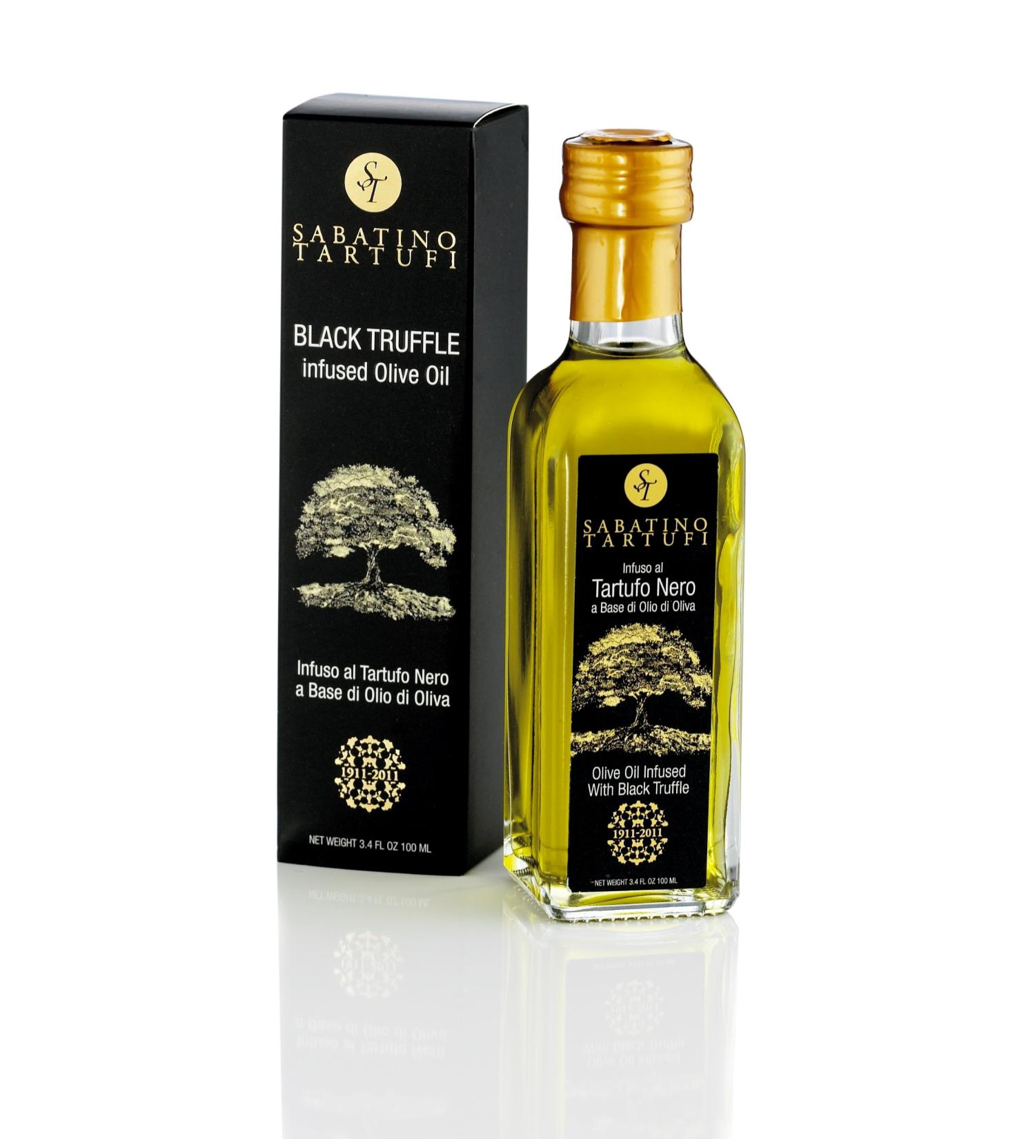 Sabatino Tartufi All Natural Black Truffle Infused Olive Oil - Made From Black Truffles, Vegan, Vegetarian, Kosher, Non-Gmo Project Verified, 3.4oz 3.4 Fl Oz (Pack of 1)