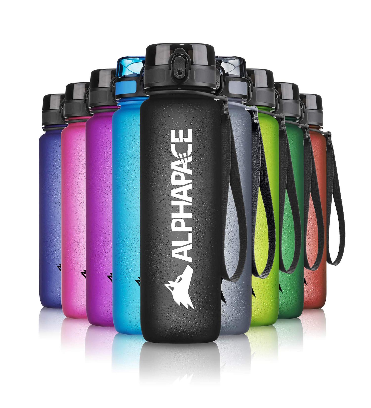 Alphapace 350ml BPA-Free Sports Bottle | Outlet-Safe Water Bottle for Outdoor & Bicycle Activities | Black with Fruit Insert - Buy Online on GoSupps.com