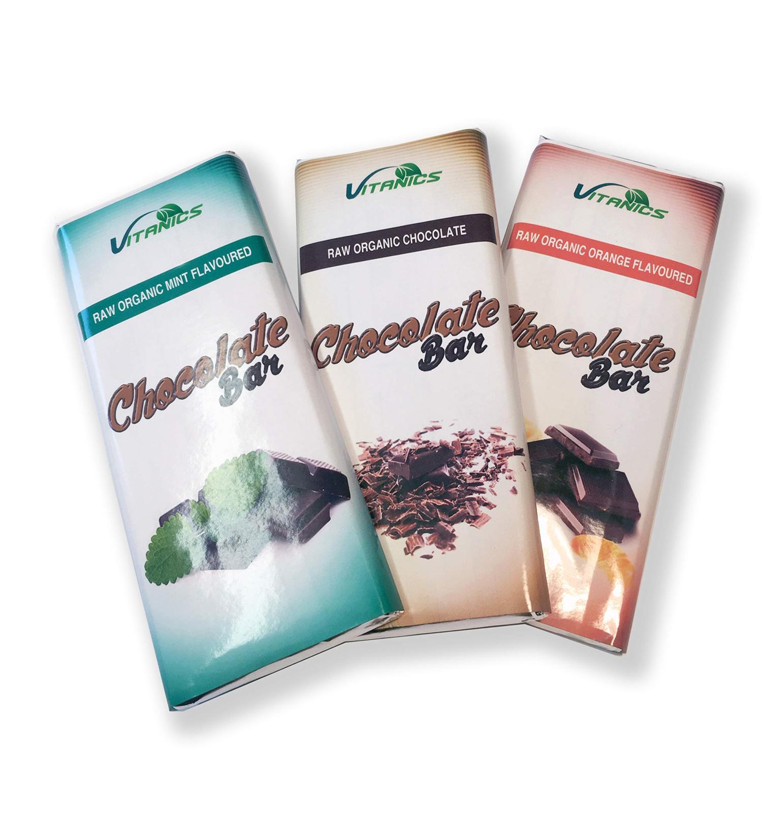  Vitanics Raw Organic Cacao Bar 60g (orange mint and original flavour) (mixture 9 bars) - Buy Online on GoSupps.com