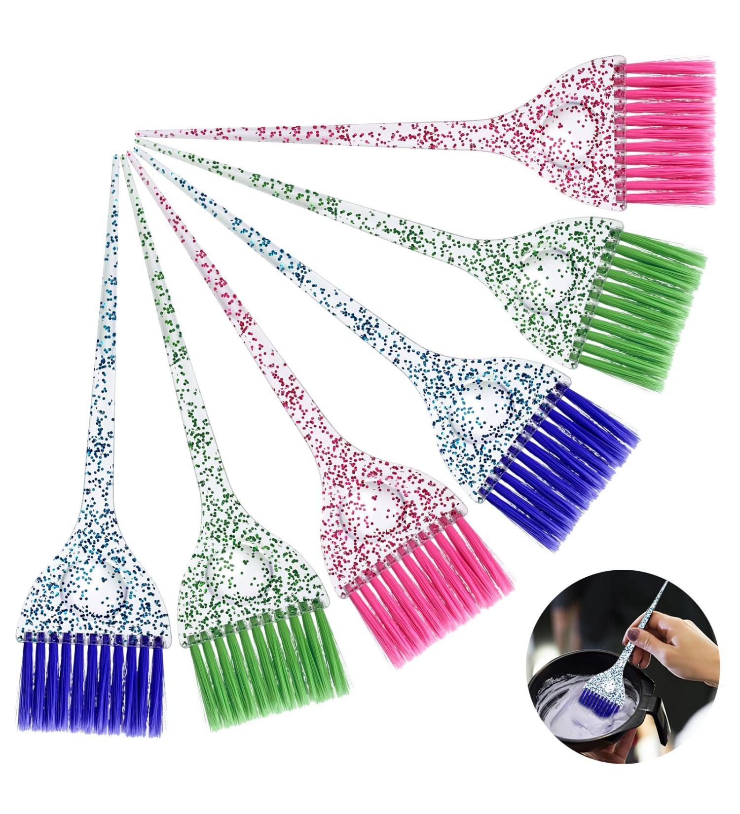 6-Piece Hair Dye Brush Set - Colorful Tint Brushes & Applicators for DIY Hair Coloring | Salon Quality Hair Dyeing Tools - Buy Online on GoSupps.com