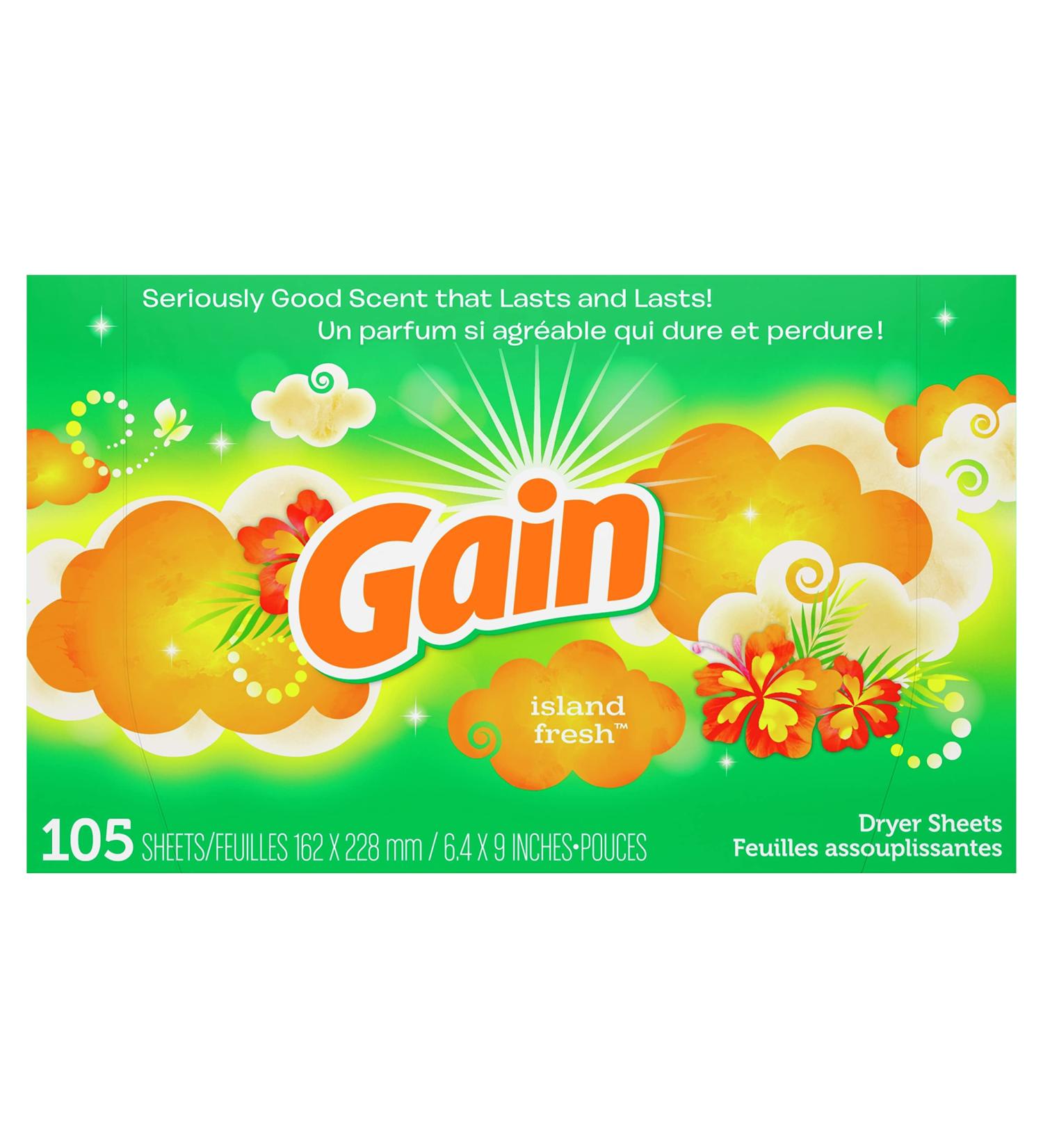 Gain Fabric Softener Dryer Sheets Island Fresh Scent - 105 Count - Buy Online on GoSupps.com