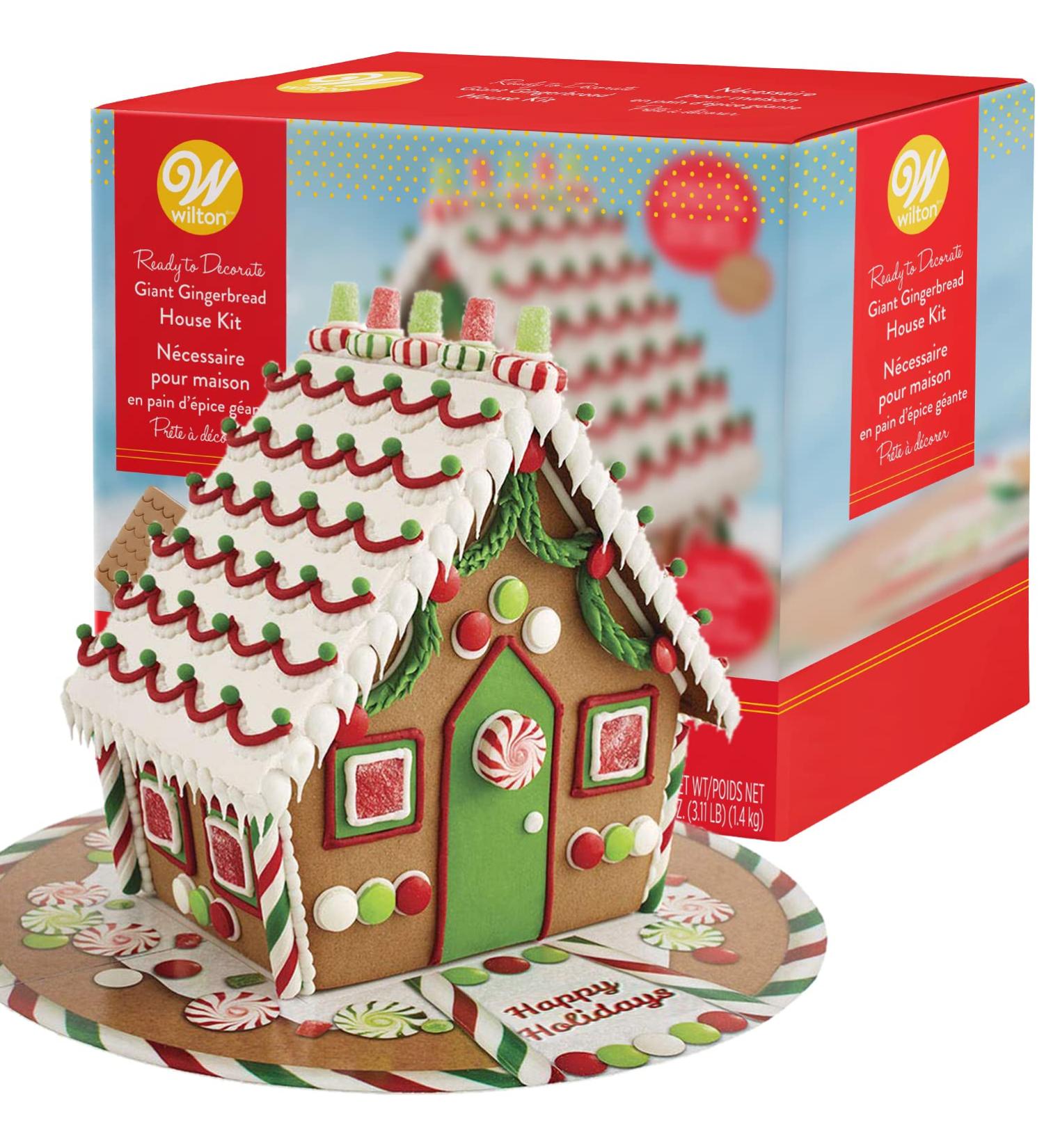 MEGA Traditional Gingerbread House Kit - Build & Decorate Yourself with Candy, Icing, and Fondant - Includes Presentation Board & Decorating Supplies - Fun Holiday Stickers Included - Buy Online on GoSupps.com