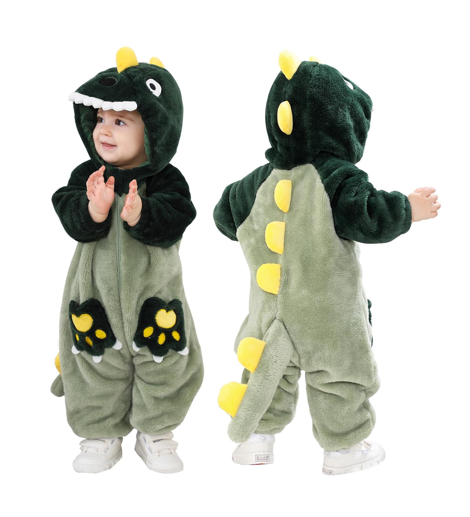 Doladola Dalmatians Baby Romper - Green Dino Onesie for Toddlers 6-12 Months - Buy Online on GoSupps.com