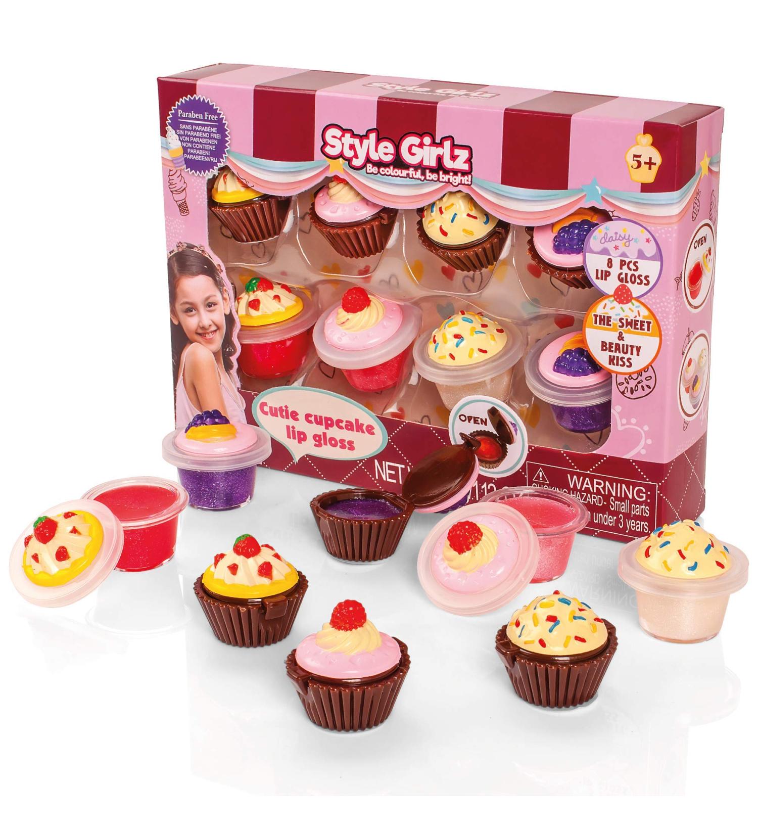 Style Girlz Cosmetics Kids Lip Balm Set - 8 Cupcake Lip Glosses for Girls, Makeup Set - Buy Online on GoSupps.com