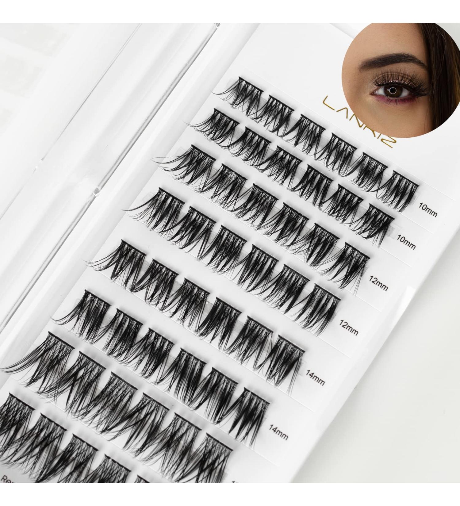 LANKIZ DIY Natural Look Individual Eyelash Extensions 0.07mm 10-16mm Mix - Reusable Soft Lightweight Lash Clusters at Home - Fluffy Style02 - Buy Online on GoSupps.com