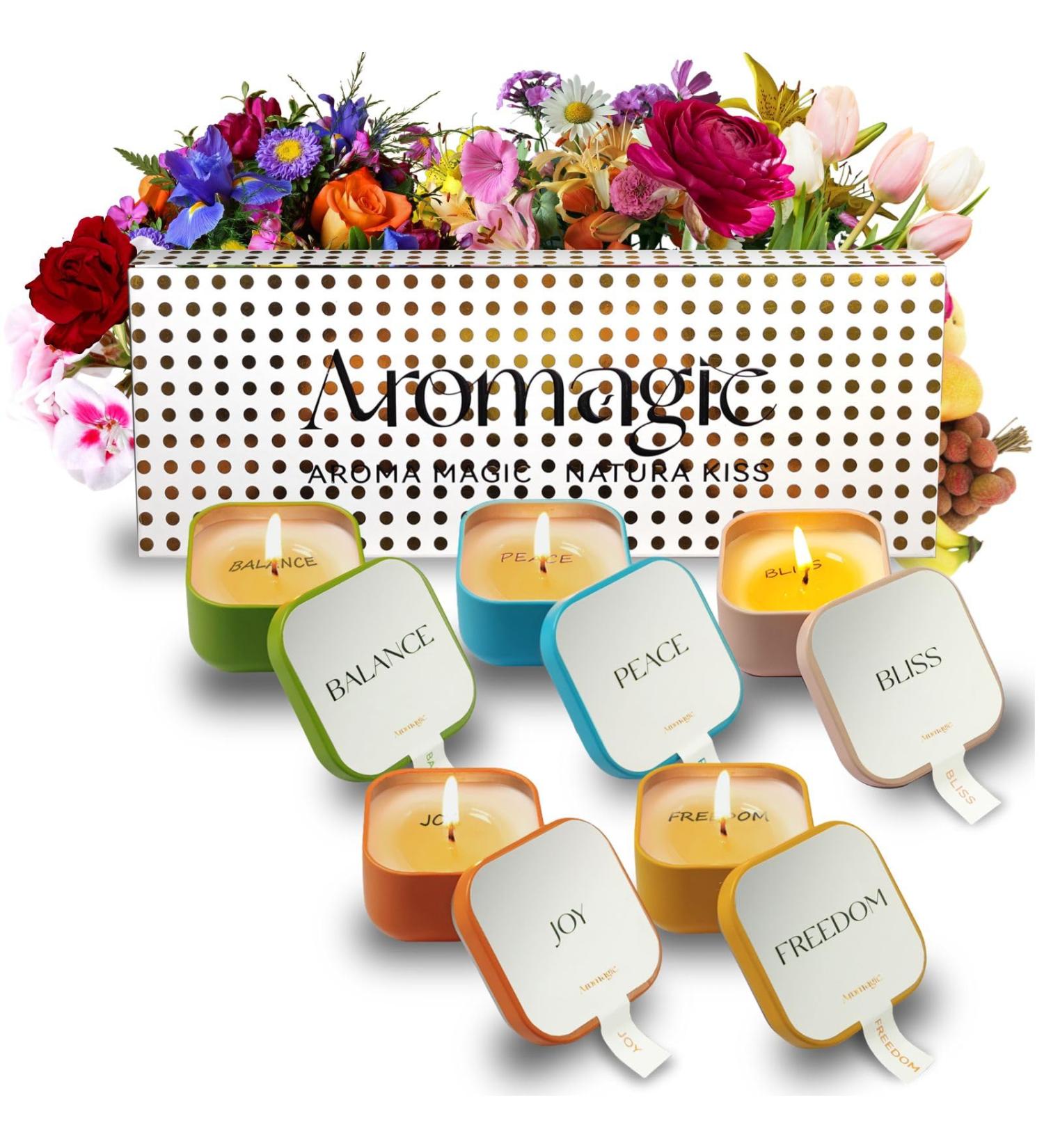 Premium Scented Candles Gift Set - 5 Pack Aromatherapy Stress Relief Candles for Women | Long Lasting Soy Candle Gifts for Anniversaries Birthdays Christmas & Thanksgiving - Buy Online on GoSupps.com