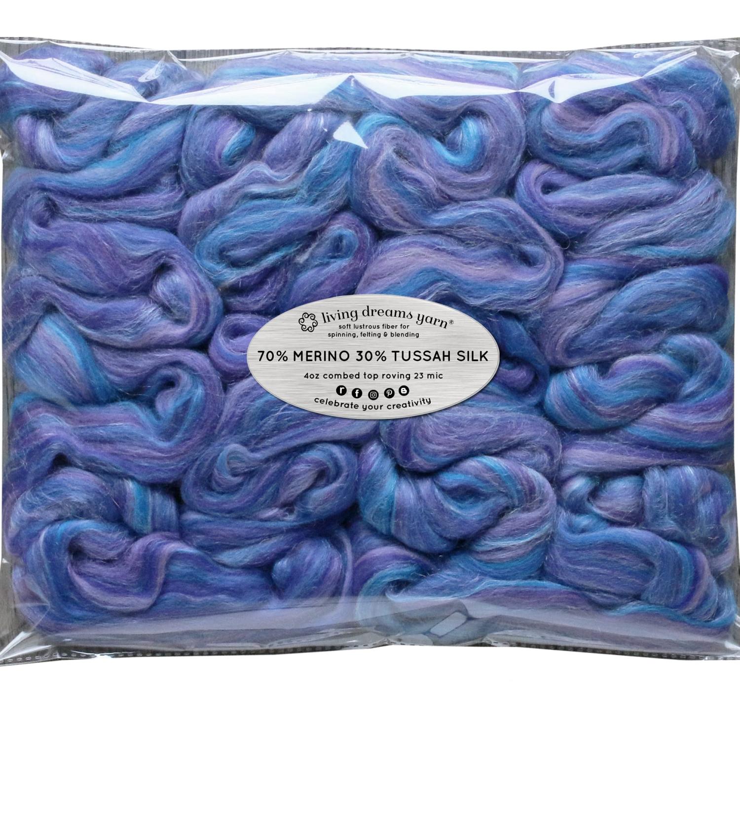 Midnight in Paris Silk Merino Fiber: Soft Wool Roving for Spinning & Felting - Buy Online on GoSupps.com