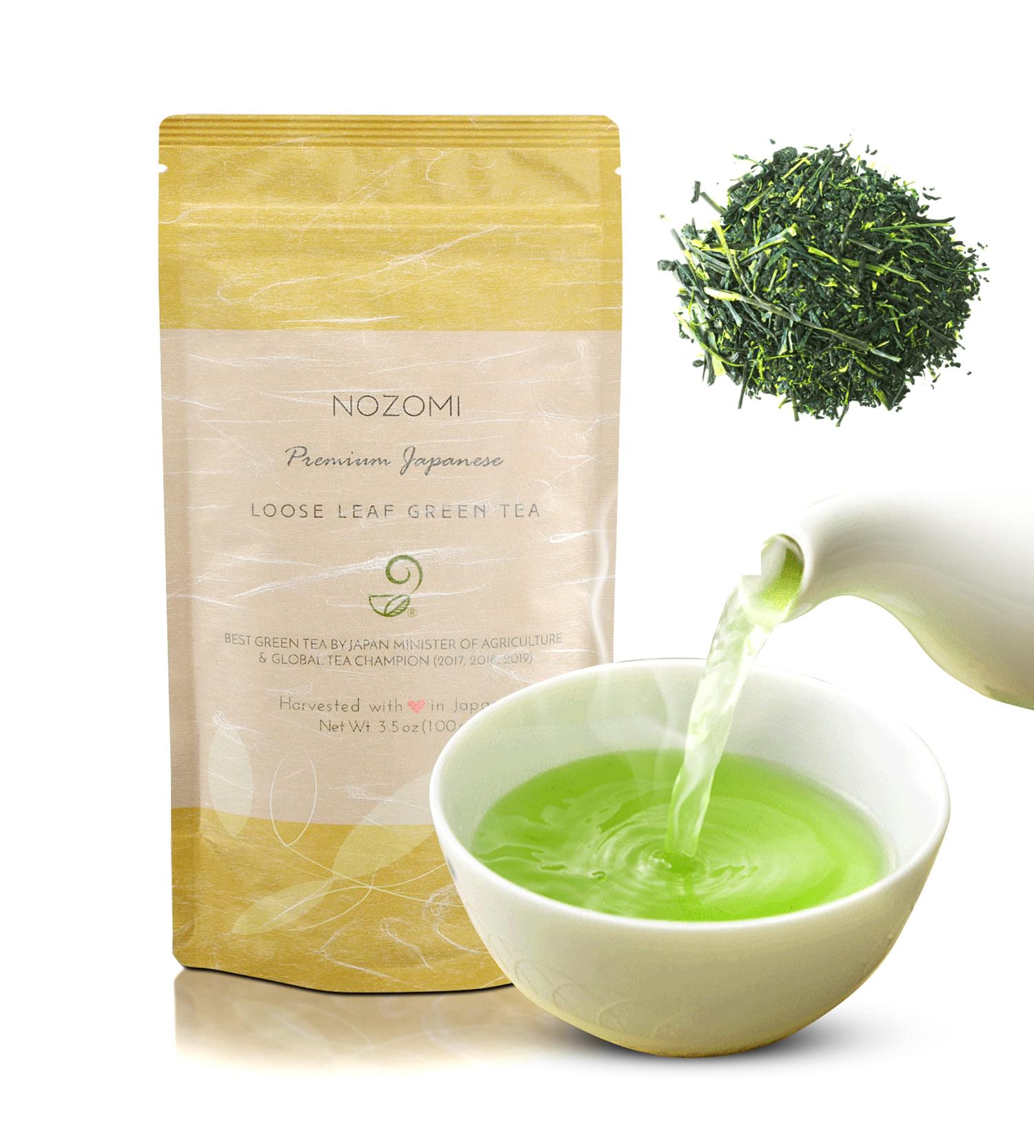 Nozomi Japanese Tea - Kabuse Sencha Green Tea Vegan Single Origin Japanese Green Tea Loose Leaf Covered Loose Japanese Green Tea 3.5oz Resealable Bag - Buy Online on GoSupps.com