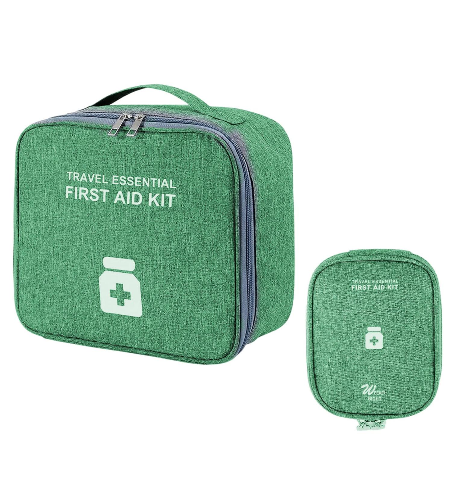 AhoGou 2-Piece Travel Pharmacy Bag Set - Large Capacity Waterproof Medication Bag for Home Office & Outdoor Travel - Green - Buy Online on GoSupps.com