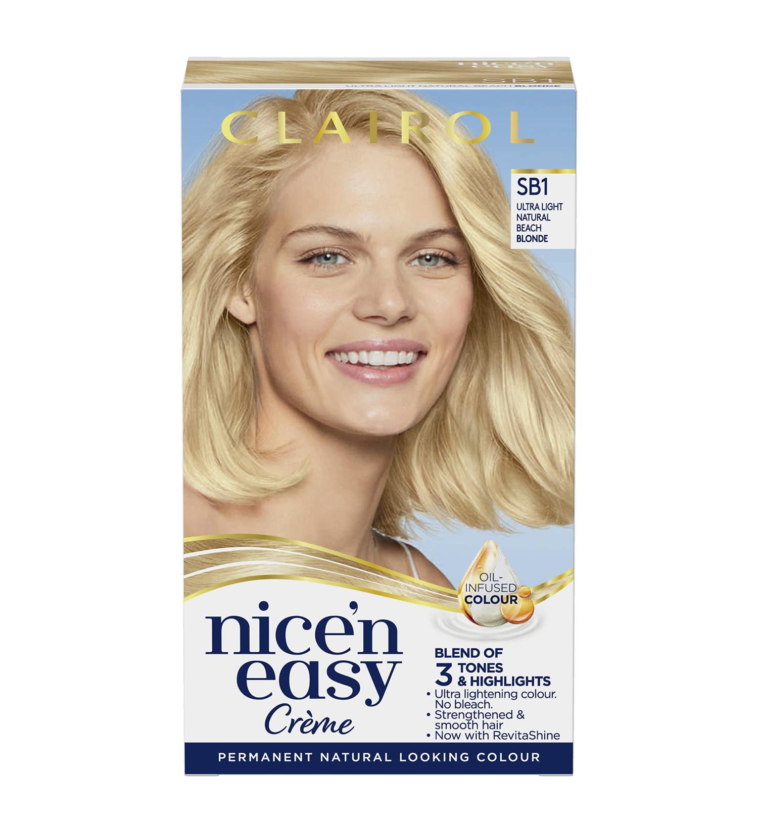 Clairol Nice'n Easy Cr me Oil Infused Hair Dye SB1 - Ultra Light Natural Beach Blonde (1 Count) - Buy Online on GoSupps.com