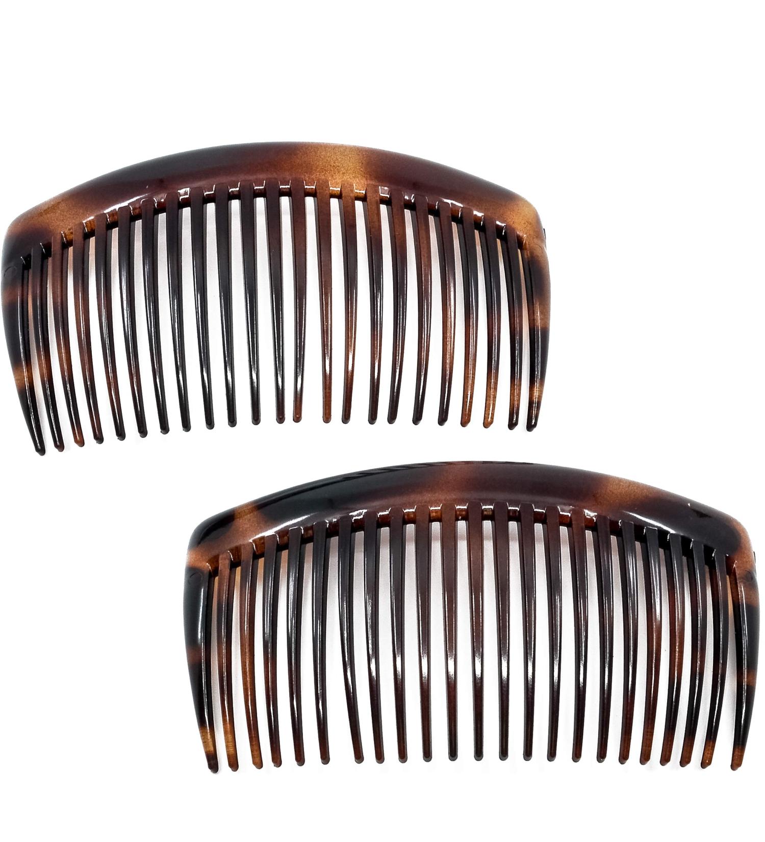 Camila Paris AD66/2 Large Curved Tortoise Shell French Side Combs - Strong Hold Hair Clips for Women - Made in France - Buy Online on GoSupps.com