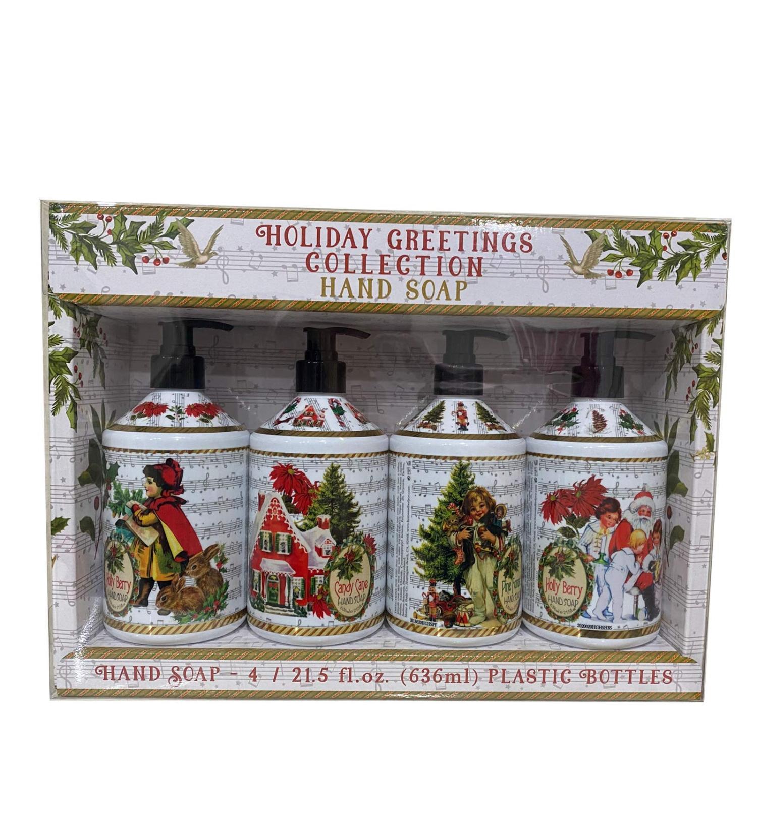 Home & Body Holiday Greetings Collection Hand Soap - 4 Bottles 85 fl oz - Festive Seasonal Scented Soap Set - Buy Online on GoSupps.com