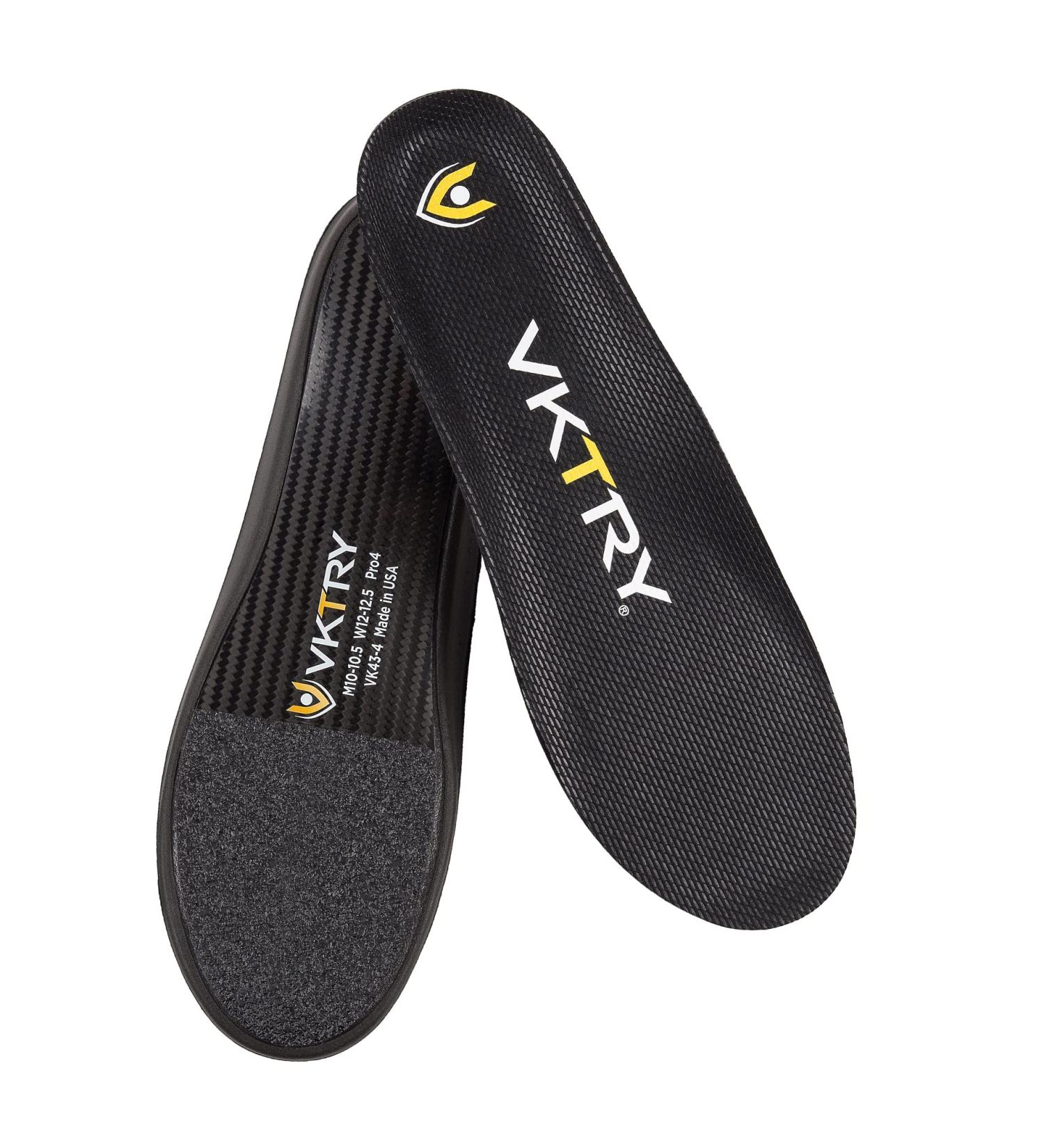 VKTRY Performance Insoles - Gold VKs - Carbon Fiber Shock Absorbing Cleated Sport Shoe Insoles | Men 11-11.5 Women 13-13.5 | Enhanced Explosiveness & Injury Protection - Buy Online on GoSupps.com