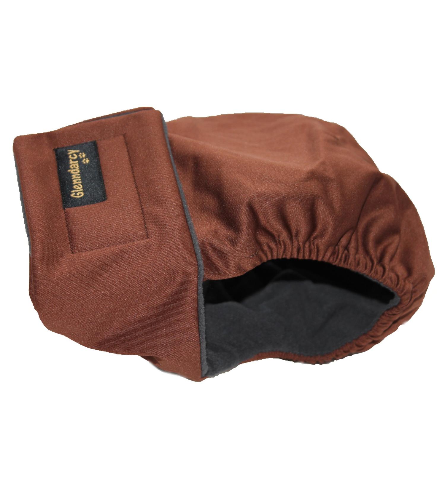 Glenndarcy Female Dog Diapers - Waterproof Fabric Size Small Pants & 2 Washable Pads Brown - Buy Online on GoSupps.com