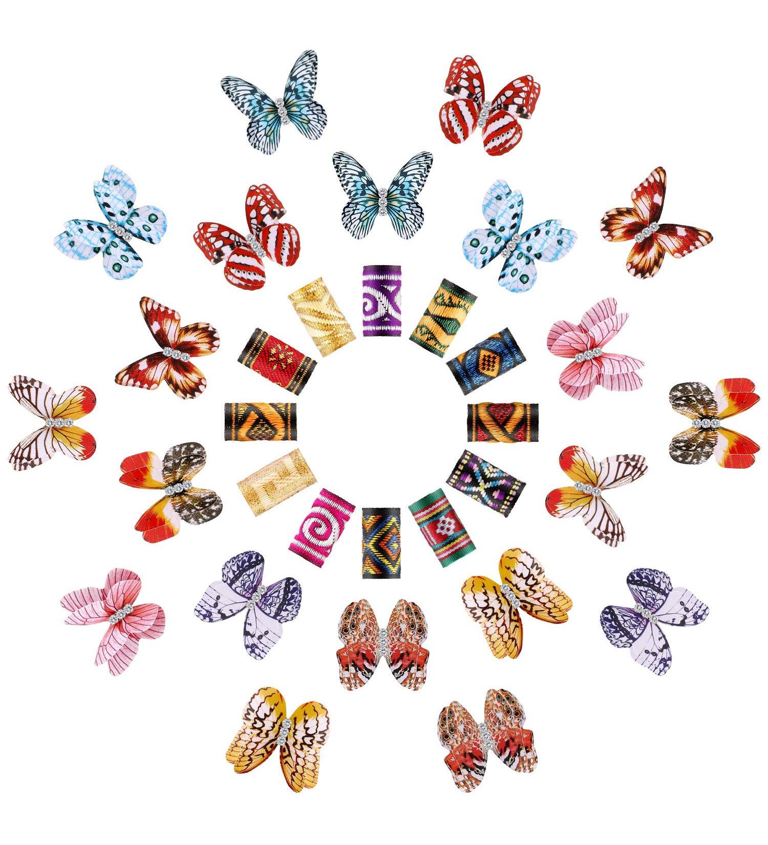 32-Piece Colorful Butterfly Dreadlocks Beads Hair Jewelry Set for Women and Girls - Buy Online on GoSupps.com