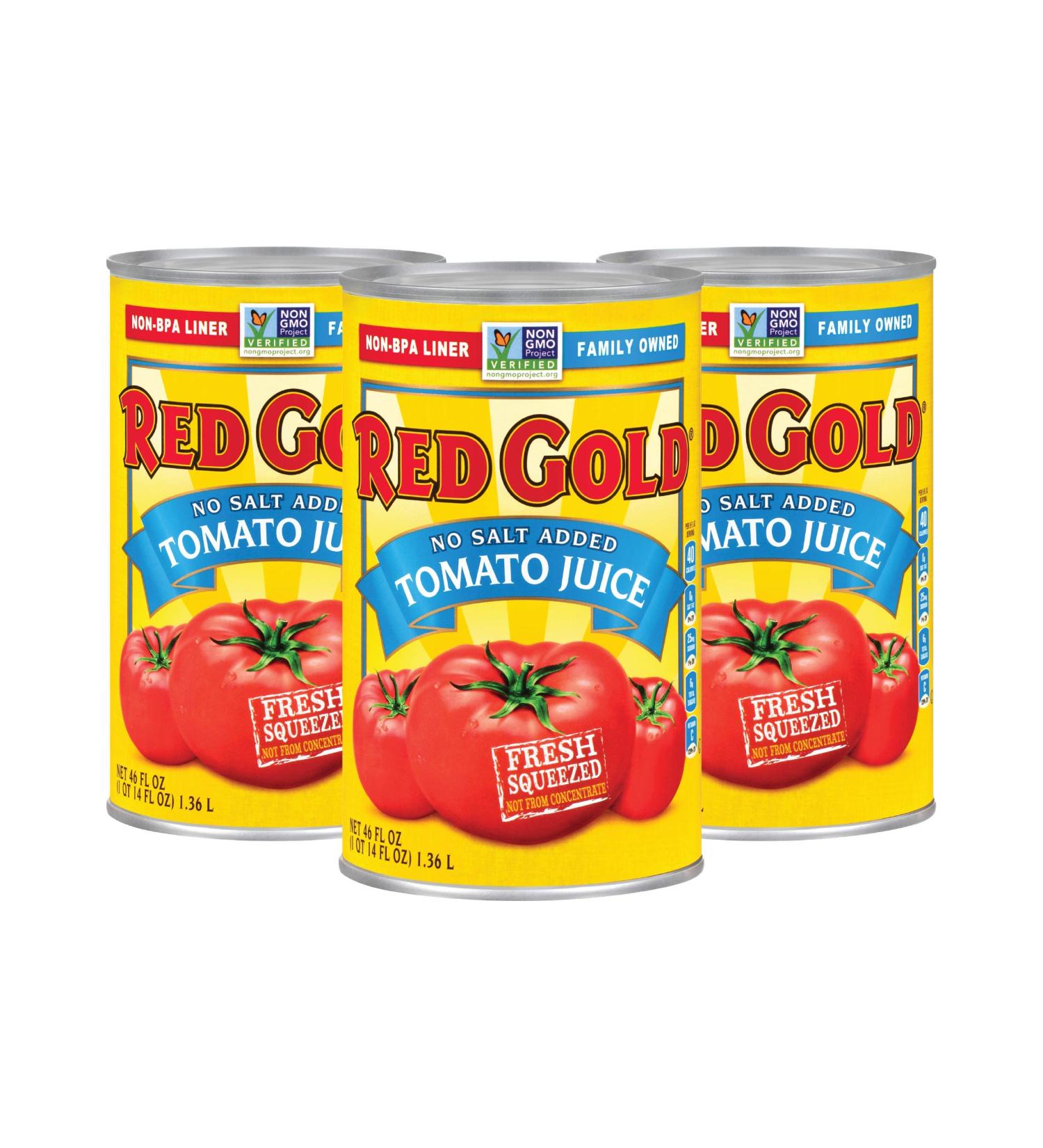Red Gold Fresh Tomato Juice - No Salt, Kosher, Gluten-Free - 46 Fl Oz (Pack of 3) - Buy Online on GoSupps.com