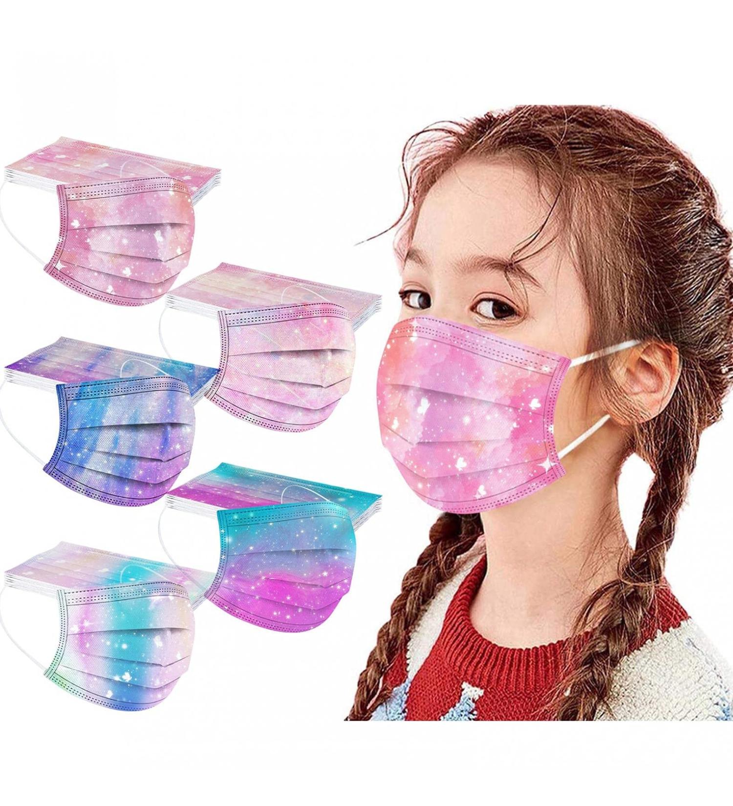 50pc Kids Disposable_Mask 3 Ply Kids Face_Masks for Protection Anti Dust Face Mouth Filter Tools for Children School - Buy Online on GoSupps.com