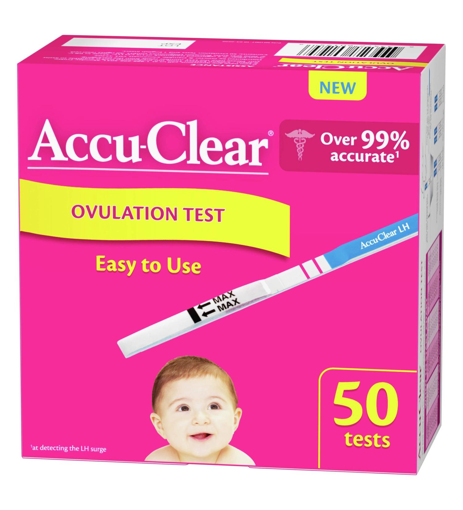 Accu-Clear Ovulation Test Strips Predictor Kit - 99% Accurate LH 50 Count Tests - Buy Online on GoSupps.com