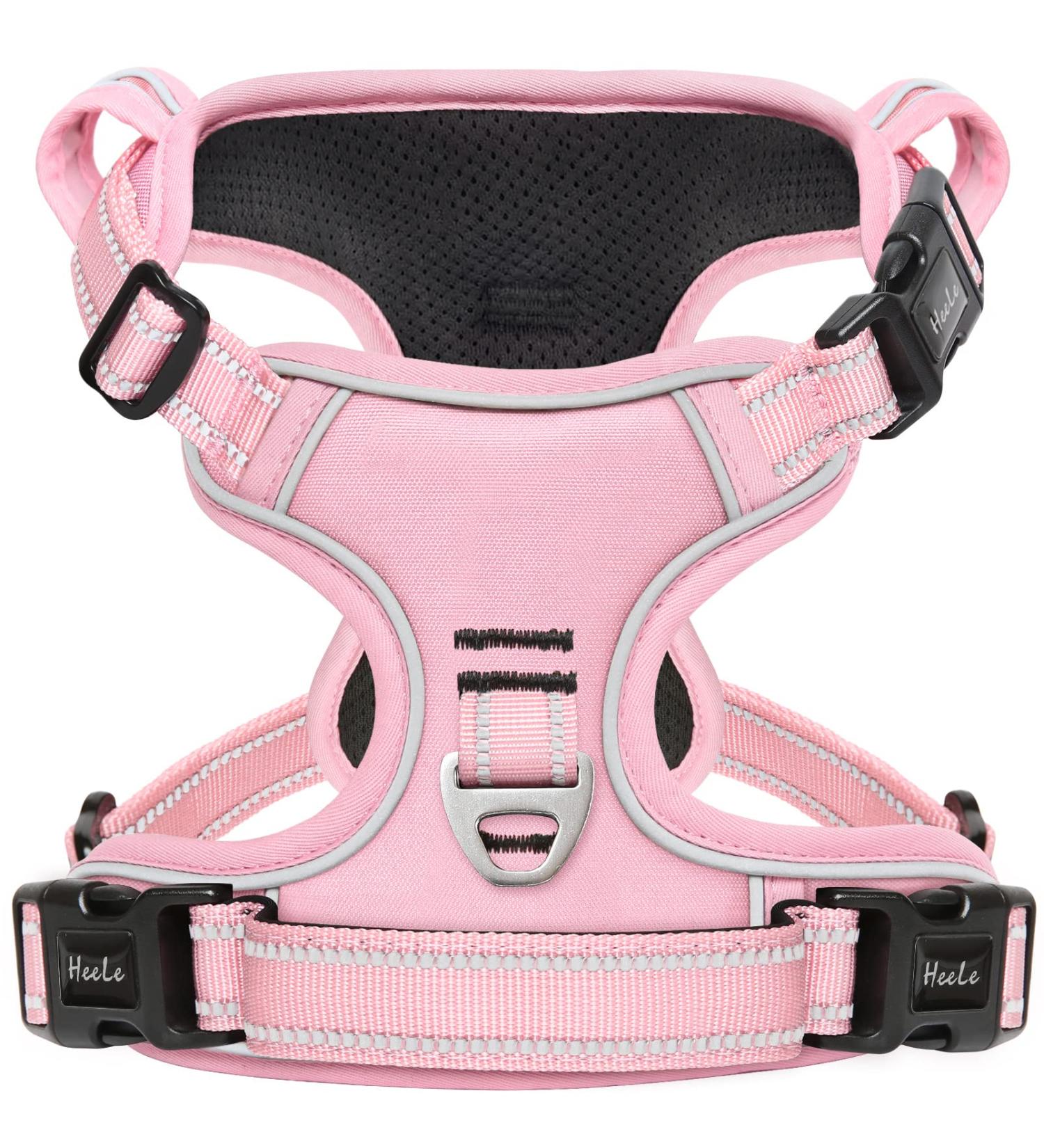 Adjustable No-Pull Heele Dog Harness for Large Dogs - Reflective & Breathable Light Pink - XL (53-97cm) - Buy Online on GoSupps.com