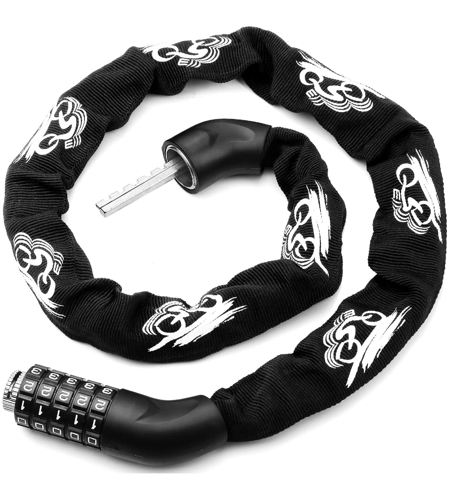 High-Security 1000mm Bicycle Chain Lock - 5-Digit Number Combination Lock | Durable & Reliable Bike Security - Buy Online on GoSupps.com