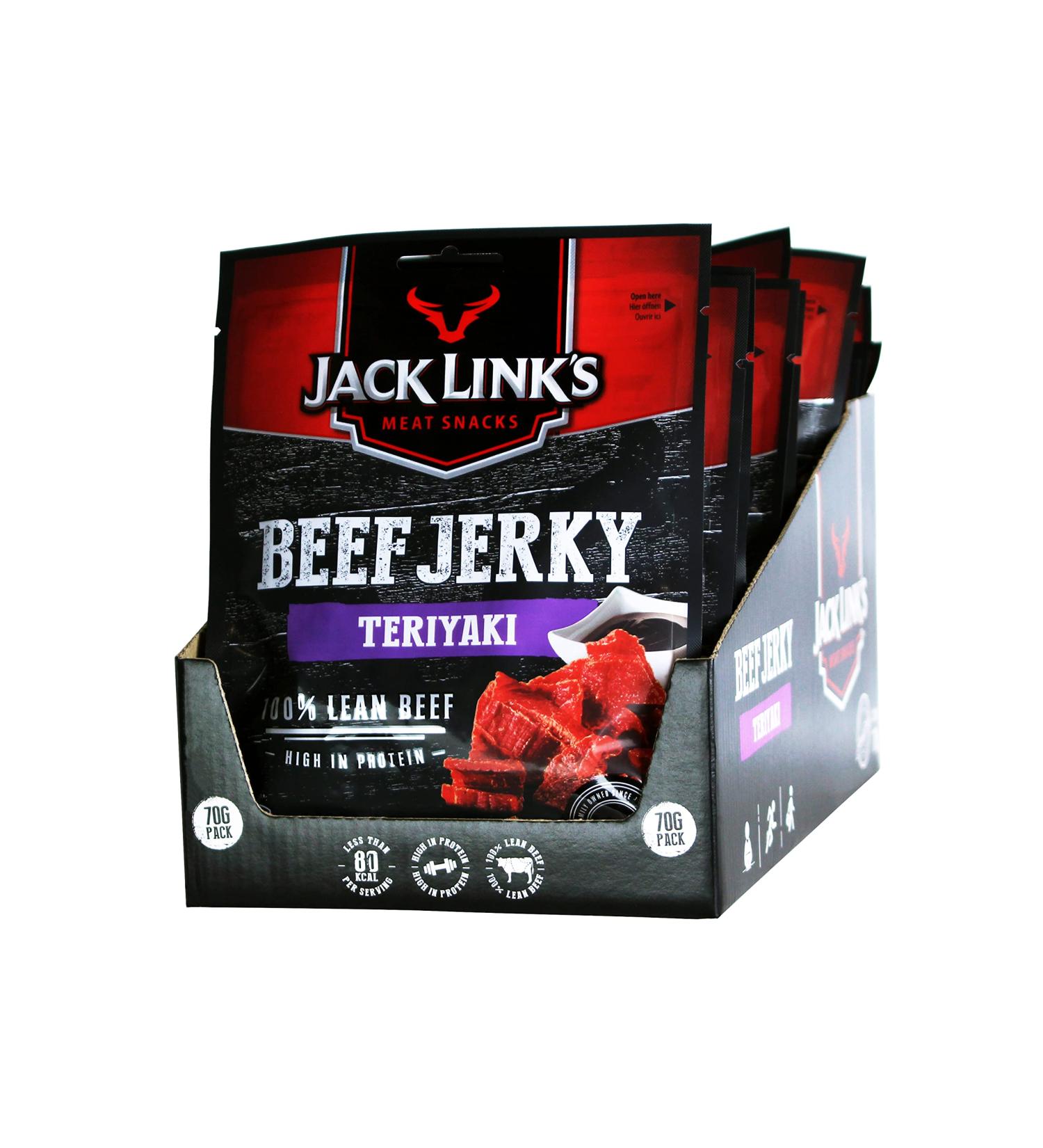 Jack Link's Beef Jerky Teriyaki 12 Pack - High Protein Snack | Exotic Flavor | Perfect for On-the-Go & Office - Buy Online on GoSupps.com