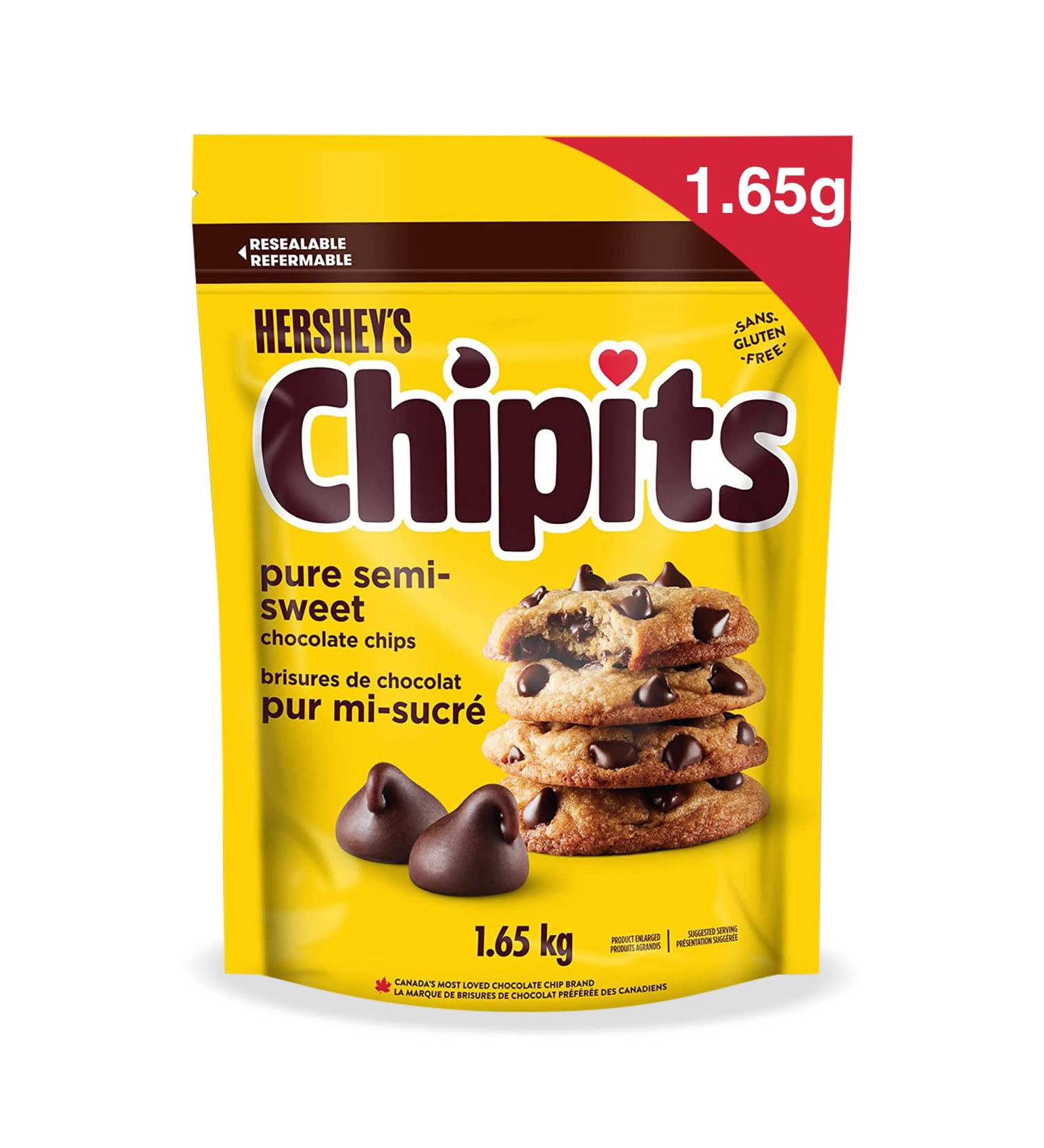 CHIPITS Chocolate Chips for Baking Baking Ingredients Holiday Baking Chocolate Pure Semi-Sweet Chocolate 1.65kg - Buy Online on GoSupps.com