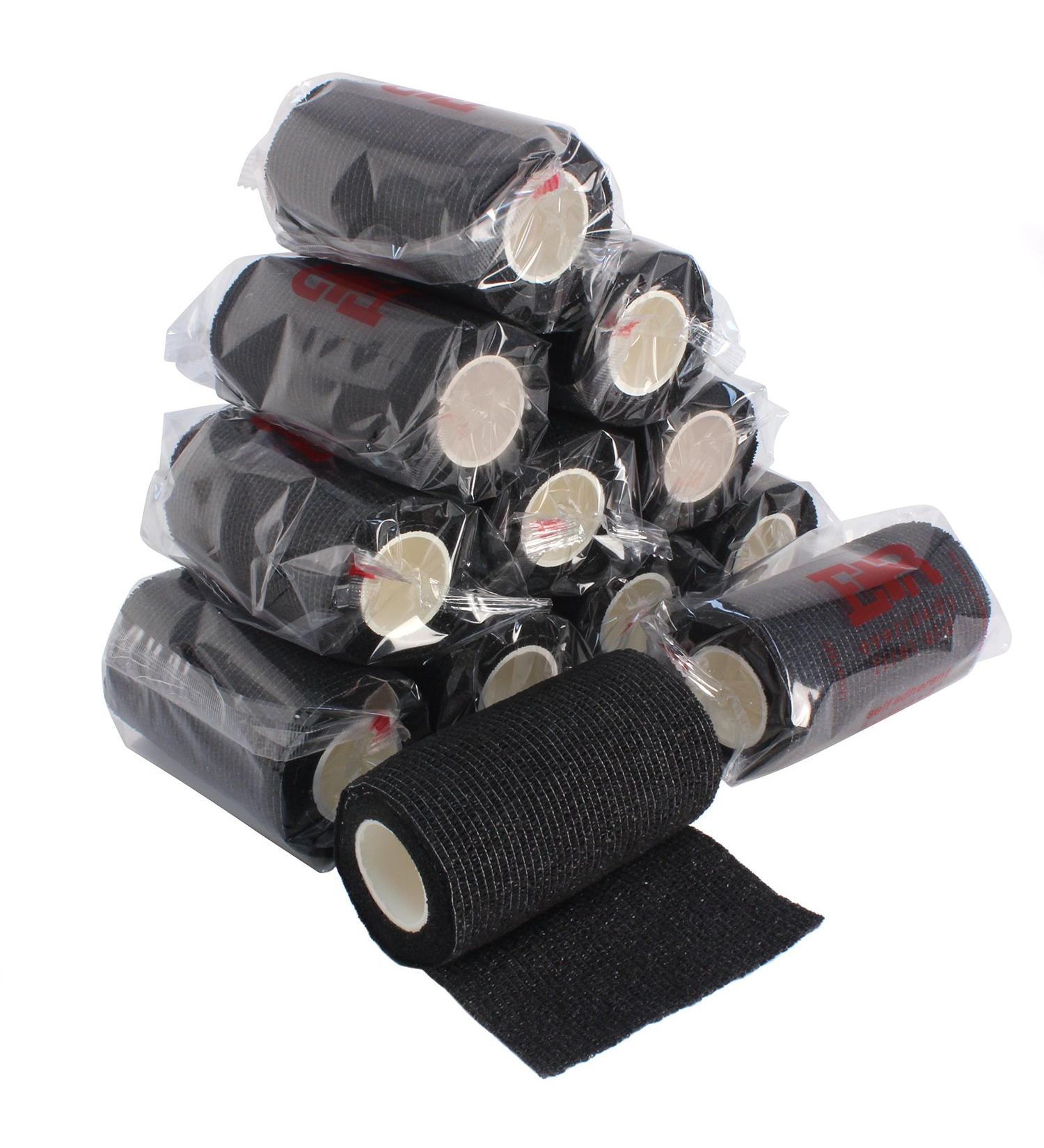 Self Adherent Cohesive Bandages 4x5 Yards, 12-Pack Black - Ever Ready First Aid - Buy Online on GoSupps.com