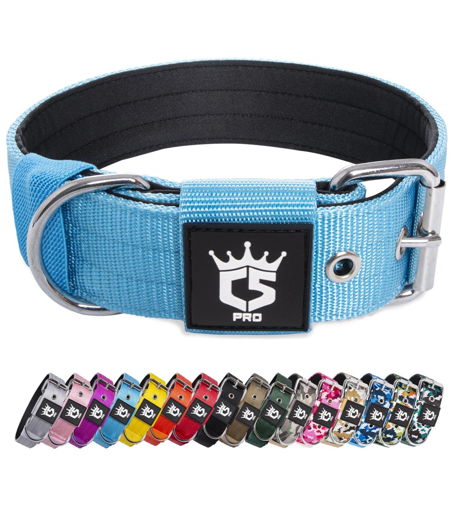 Buy Tspro Tactical Dog Collar - Military Quality 3.8cm Wide Adjustable L Size (52-60cm) - Strong & Robust with Metal Buckle - Blue - Buy Online on GoSupps.com