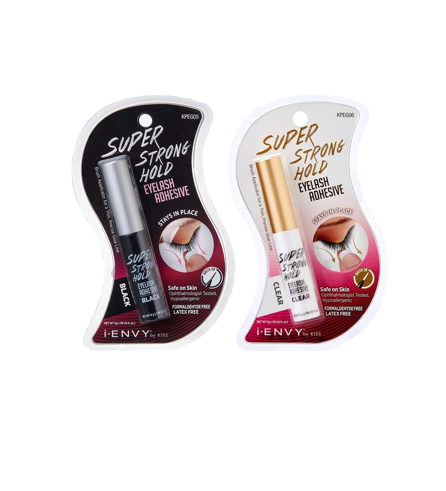 i-Envy by Kiss Super Strong Eyelash Adhesive Combo Pack - Black & Clear, Latex-Free - Buy Online on GoSupps.com