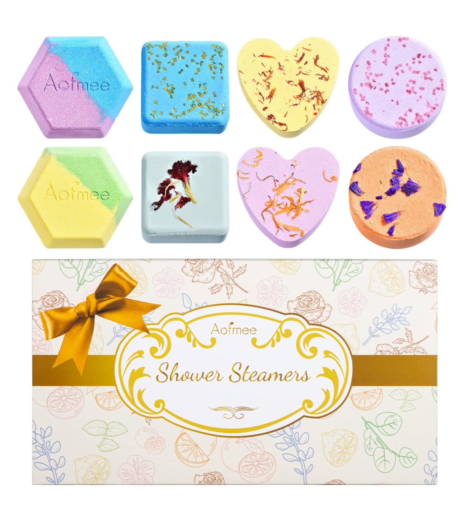 Aofmee Shower Steamers 8 PCS - Aromatherapy Shower Bombs with Essential Oil - Shower Fizzies Bath Bombs for Women - Perfect Valentines, Birthday, Mothers Day, Christmas Gift - Buy Online on GoSupps.com