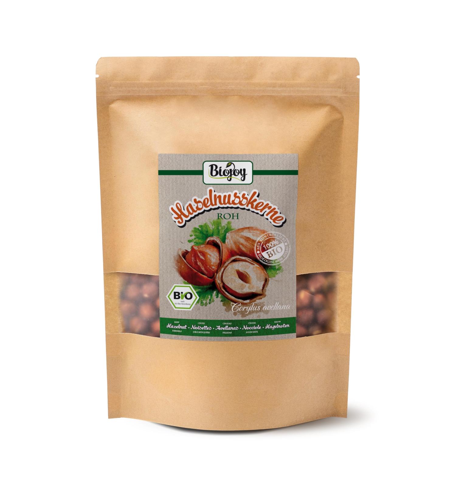 Buy Biojoy ORGANIC Hazelnuts (1 kg) - Whole Unsalted & Additive-Free Raw Hazelnut Kernels for Healthy Snacking | International Shipping Available - Buy Online on GoSupps.com