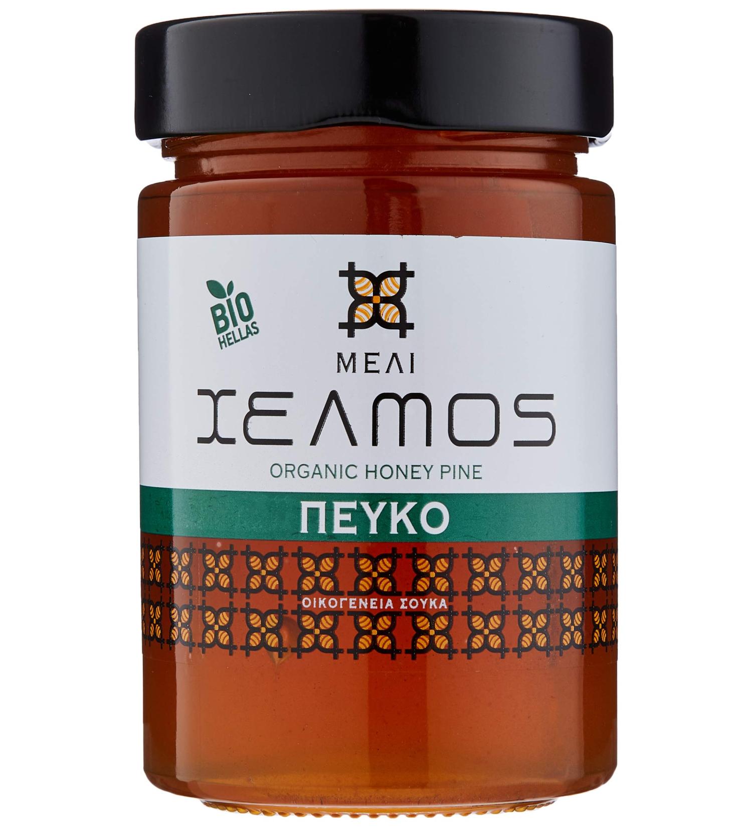 Helmos Greek Organic Pine Honey 450 g - Buy Online on GoSupps.com