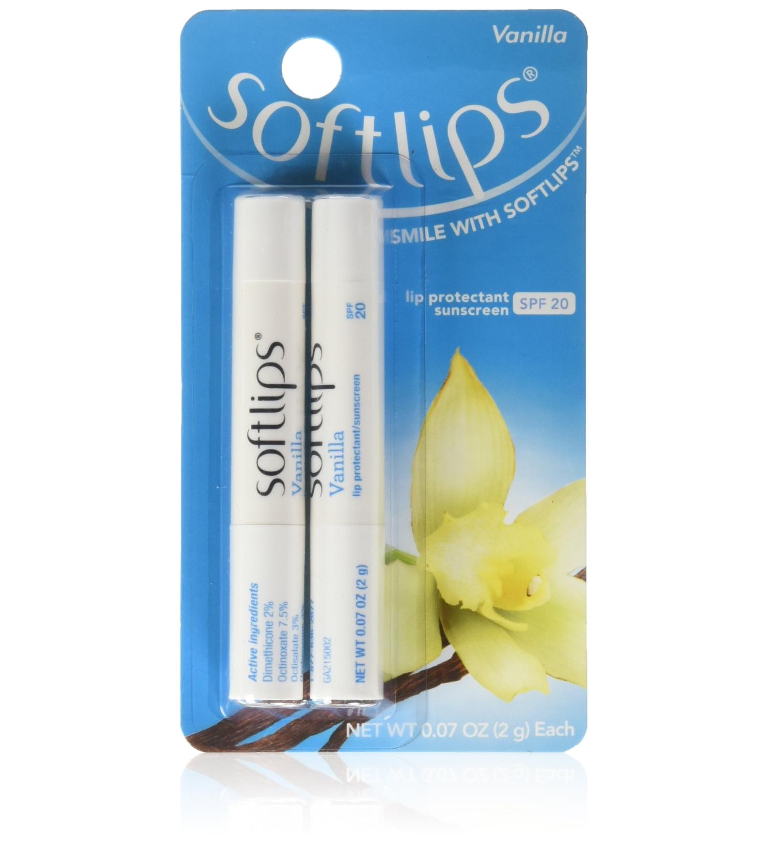 Softlips Lip Protectant SPF 20 Vanilla 2ct (Pack of 6) - Moisturizing Lip Balm - Buy Online on GoSupps.com