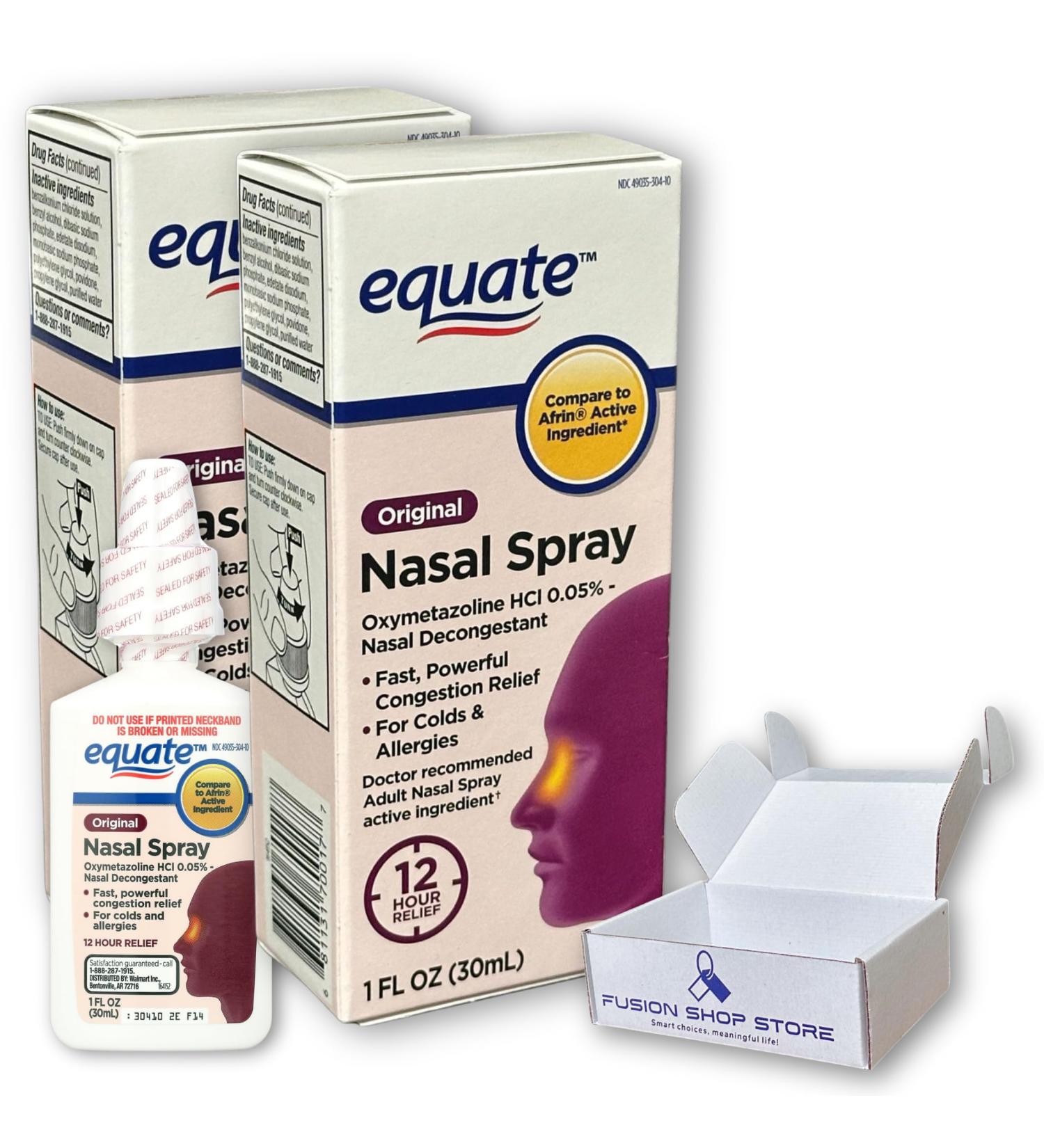 Nasal Spray Decongestant- Original 12 Hour Max Strength 1.0 Fluid Ounce (Pack of 2) Boxed by Fusion Shop Store - Buy Online on GoSupps.com