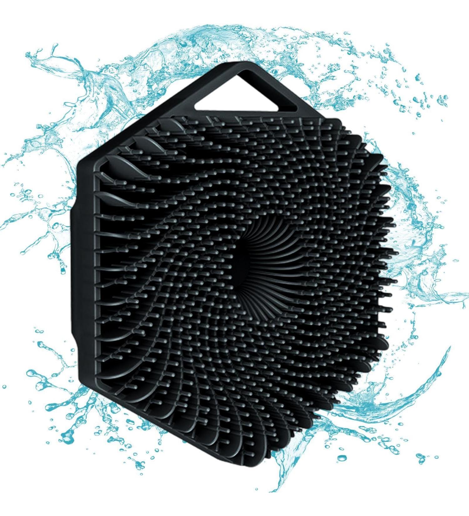 Shop Hexagonal Silicone Shampoo Brush - Skin Massage Device for Adults Kids & Pets - Black - Buy Online on GoSupps.com