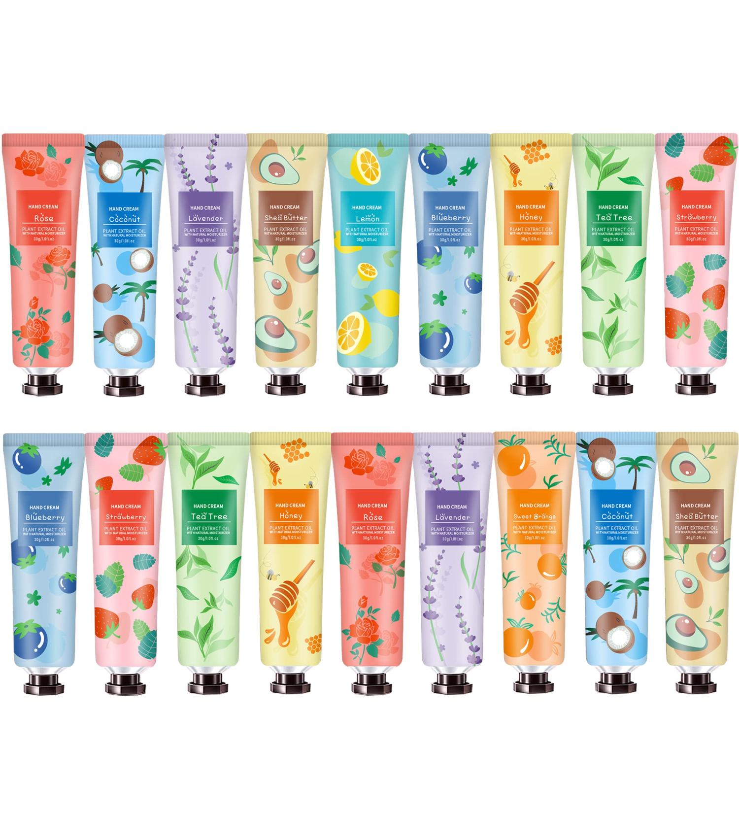 18 Pack Hand Cream Gift Set for Women - Deeply Moisturizing Lotion with Shea Butter & Vitamin E - Ideal for Dry, Cracked Hands - Mini Travel Size Moisturizer - Buy Online on GoSupps.com