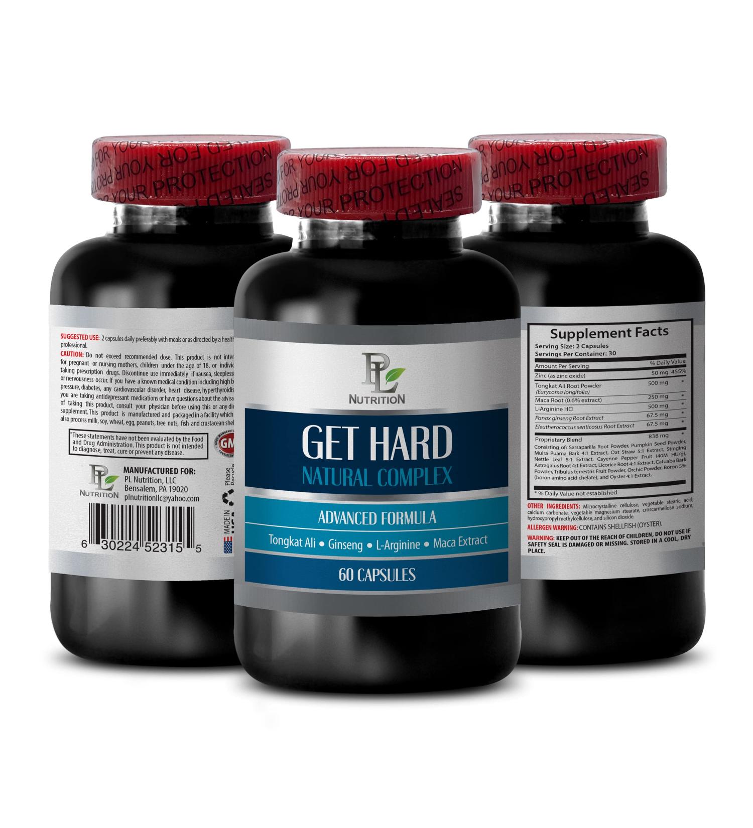 Get Hard with Men's Advanced Formula Pills - 60 Capsules - Tongkat Ali & Maca Root Extract - for Men and Women - Buy Online on GoSupps.com